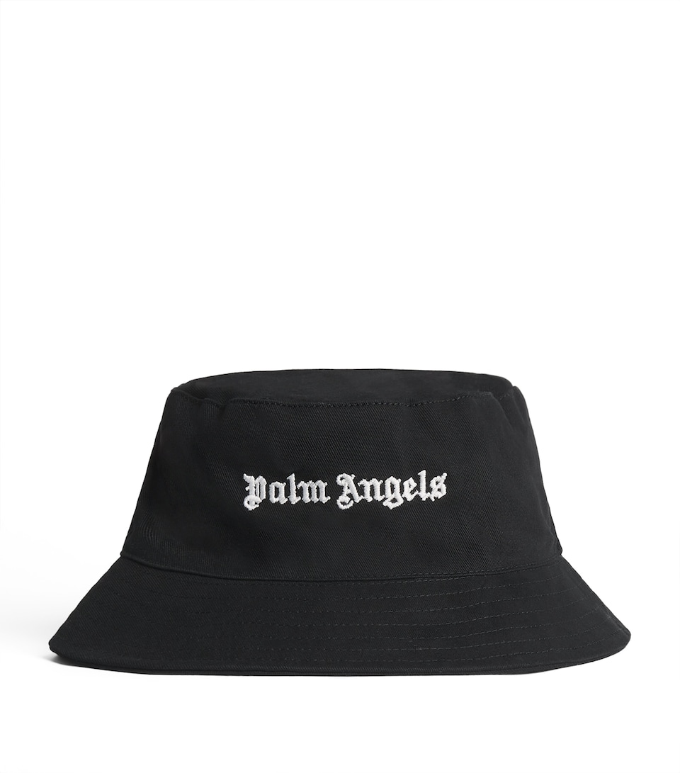 Palm Angels Kids Cotton Logo Bucket Hat