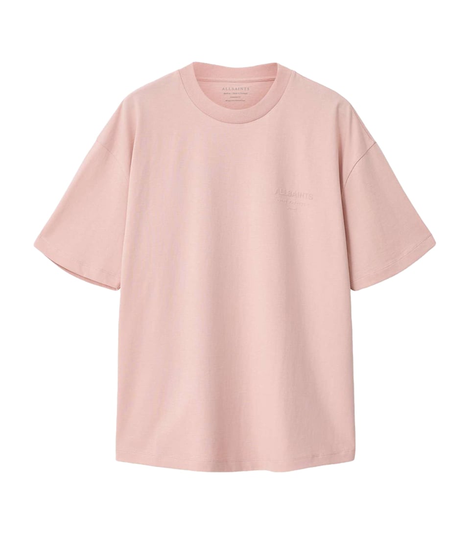 AllSaints Mens Organic Cotton Xander T-Shirt Sunbaked Pink