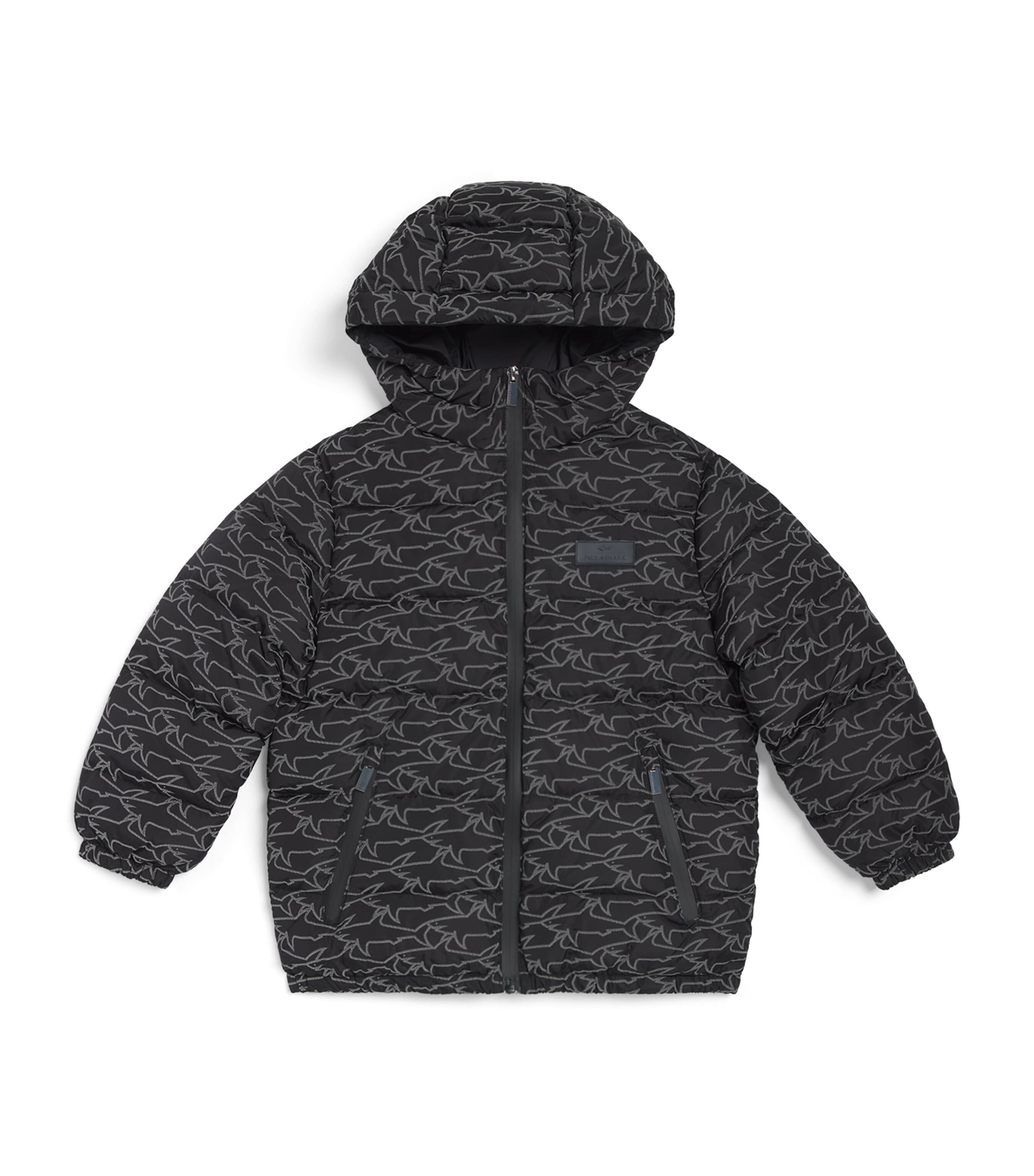 Paul & Shark Printed Puffer Jacket (4-16 Years) Nero/black