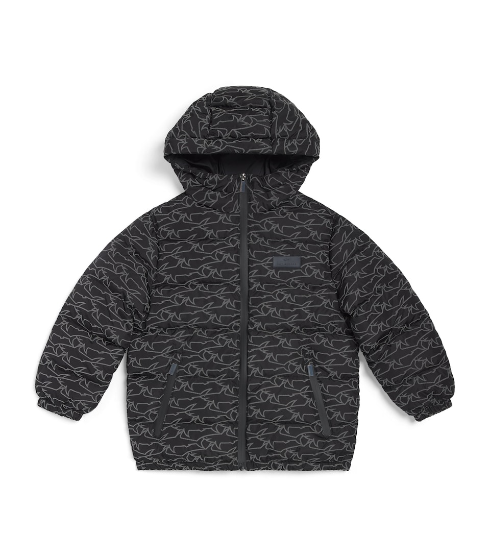 Paul & Shark Printed Puffer Jacket (4-16 Years) Nero/black