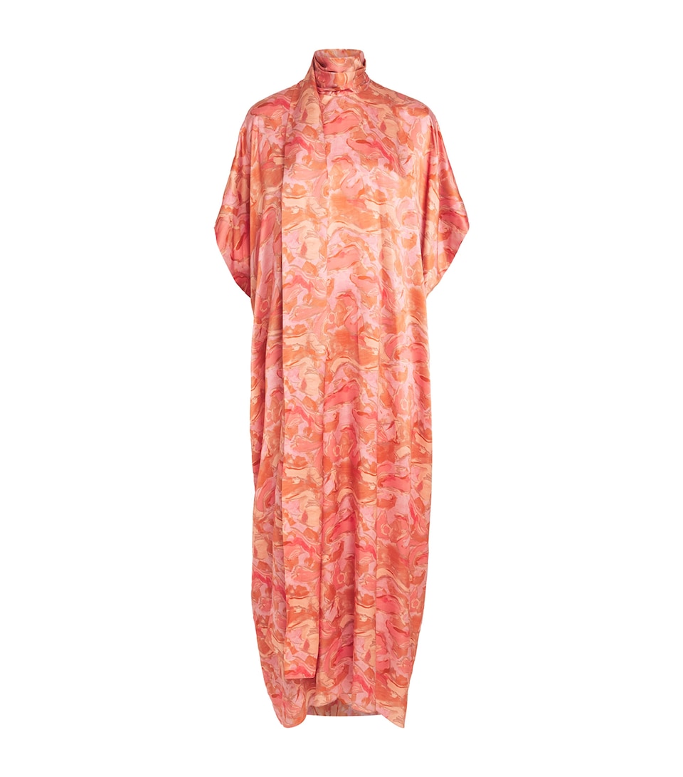 Roksanda Womens Silk Floral Oshone Midi Dress Brush Rose
