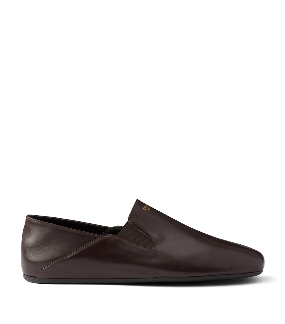 Prada Leather Loafers Brown
