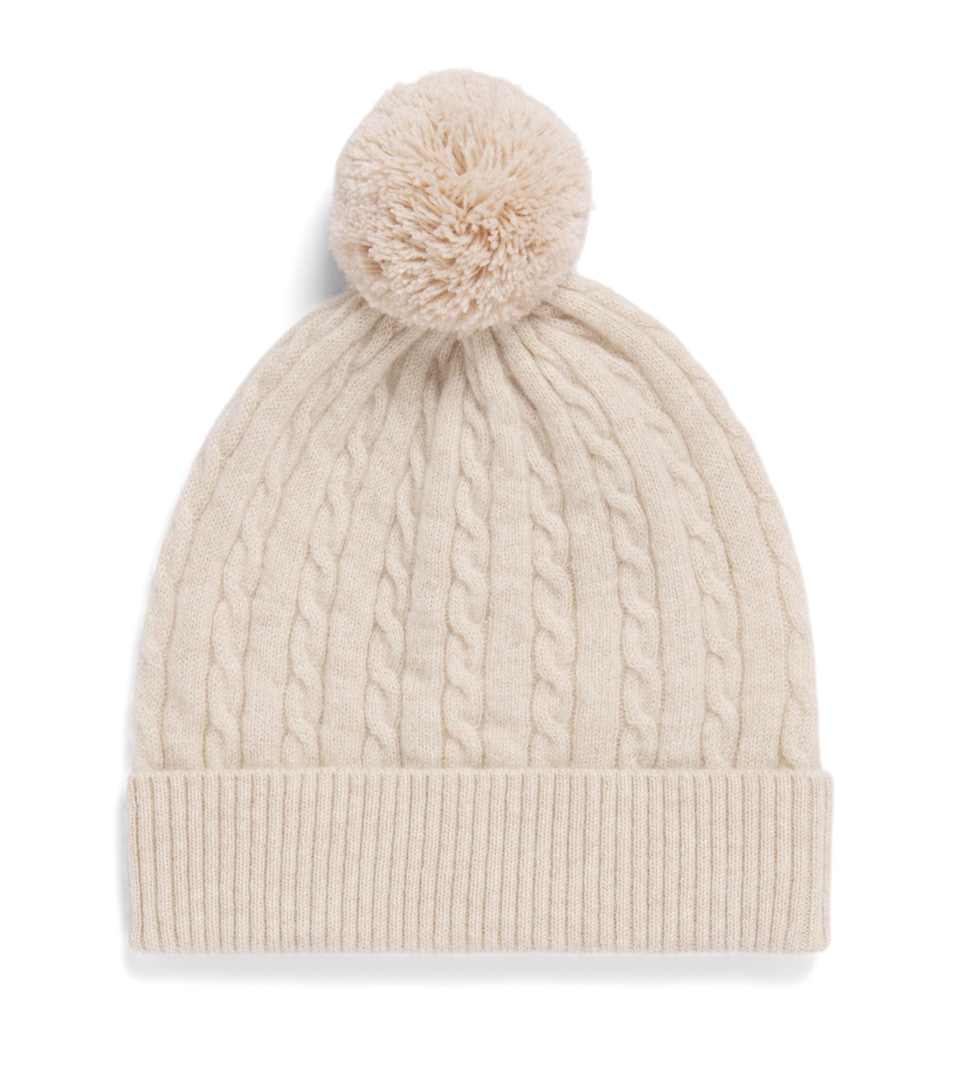 Purebaby Cashmere Cable-Knit Beanie Cmlme Camel Melange