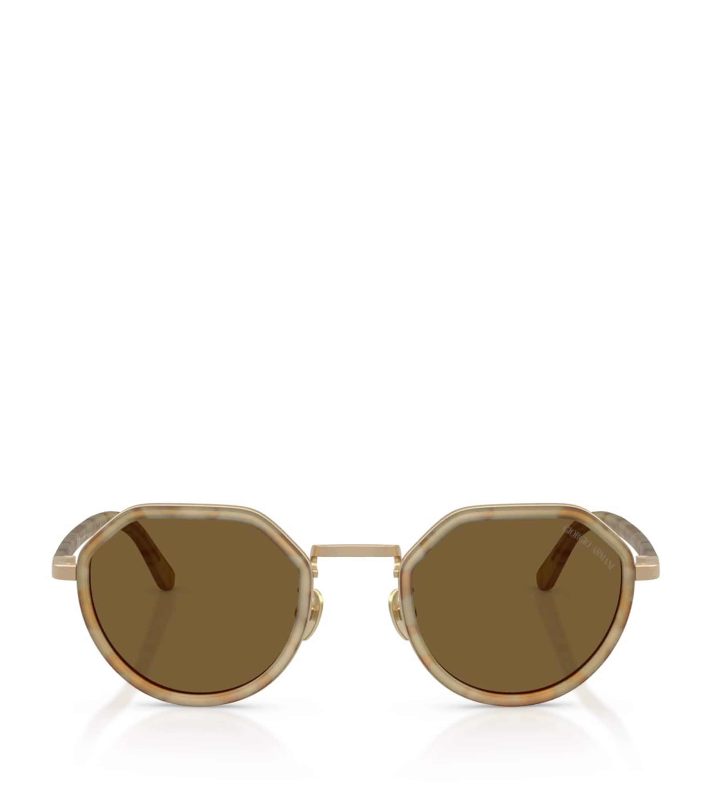 Giorgio Armani Metal Round Sunglasses Brown