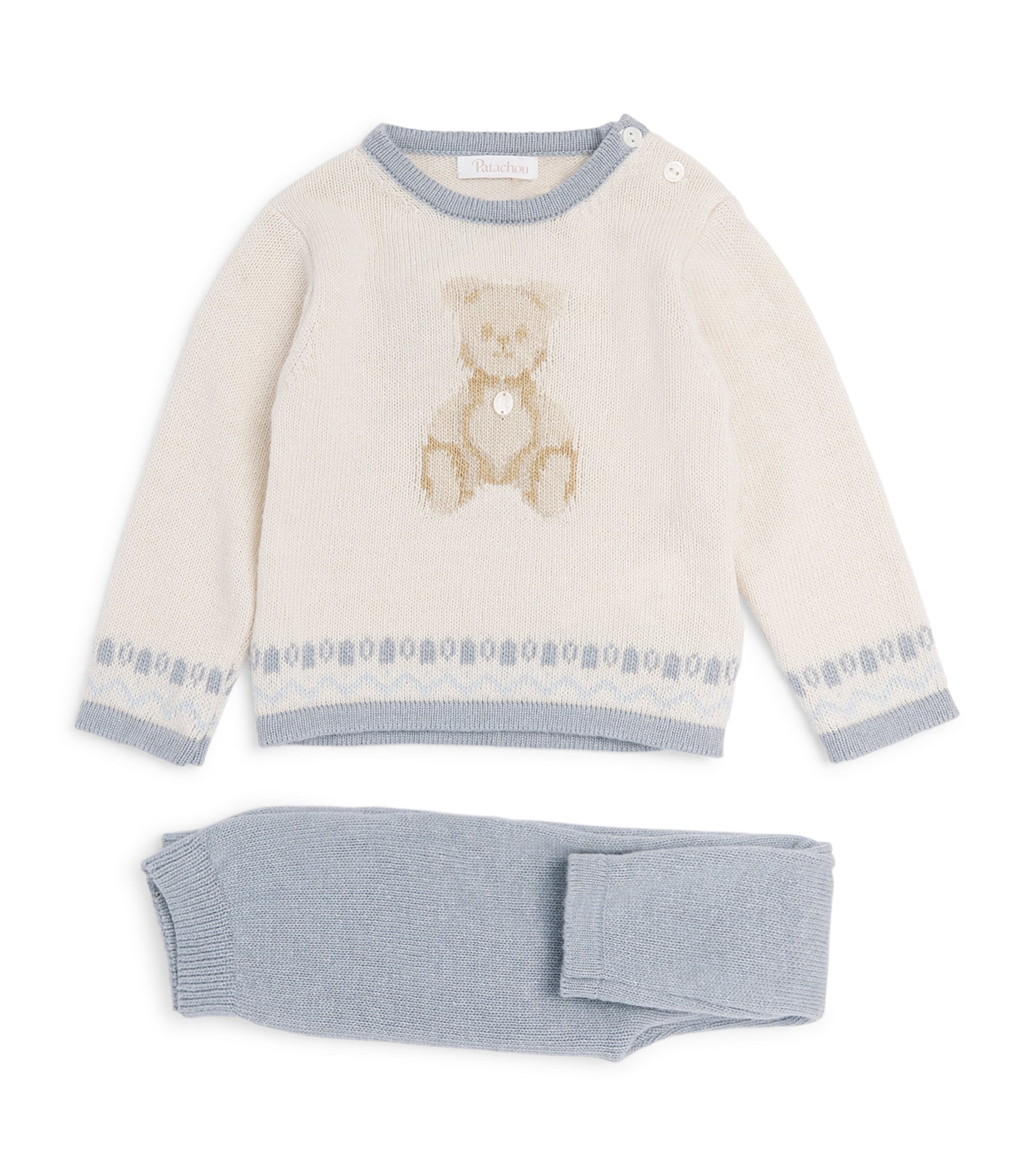 Patachou Knit Bear Sweater and Leggings Set (1-24 Months) Ecru