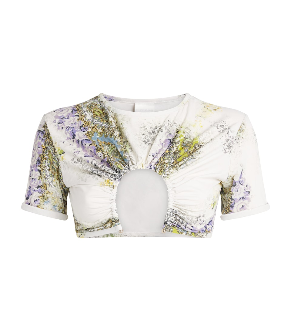 Gathered U-Prong Bikini Top