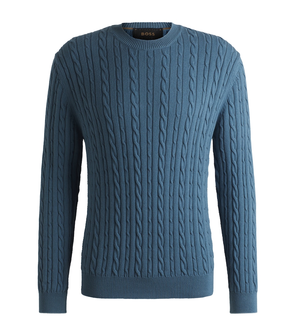 Cotton-Cashmere Cable-Knit Sweater