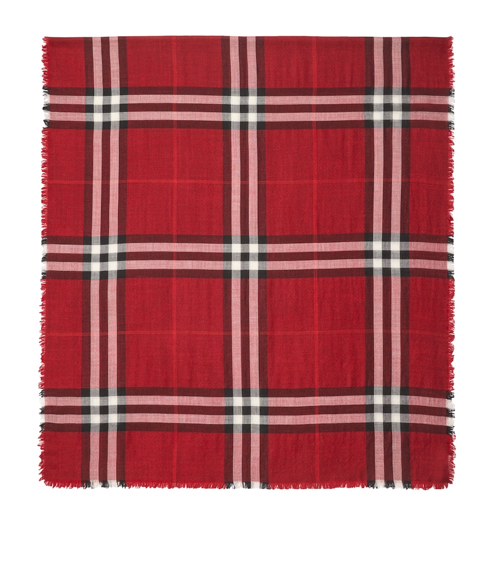 Wool-Silk Reversible Check Scarf