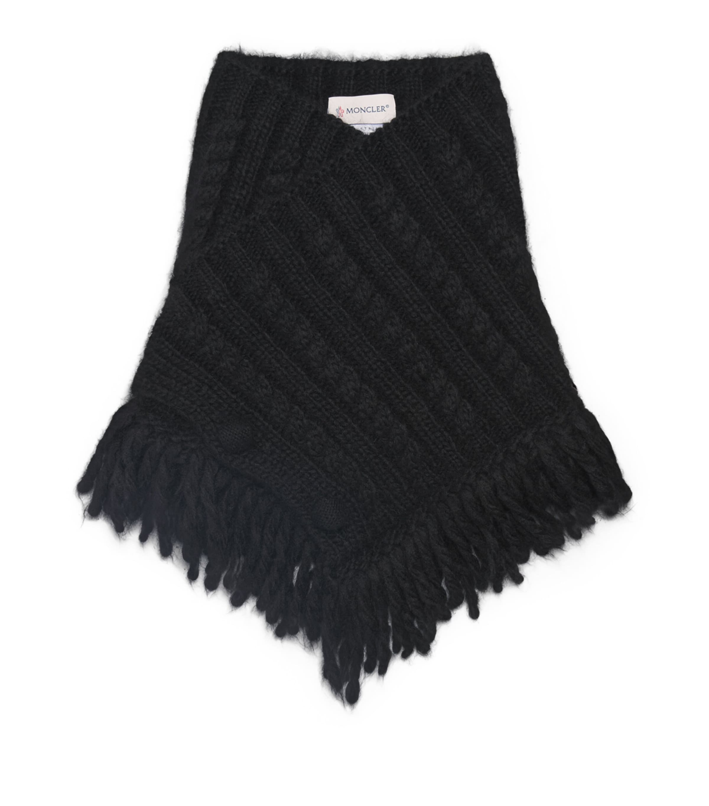 Moncler Alpaca-Blend Cable-Knit Triangle Scarf