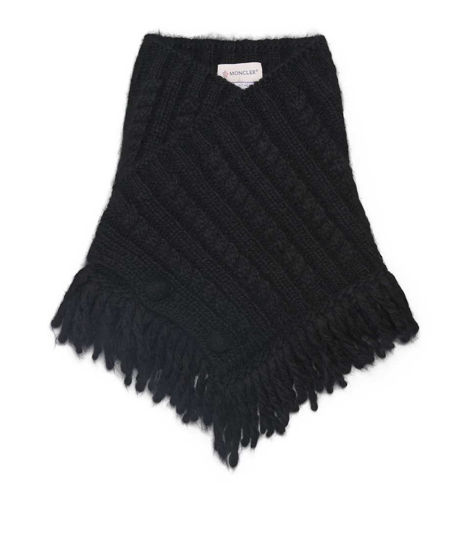 Moncler Alpaca-Blend Cable-Knit Triangle Scarf