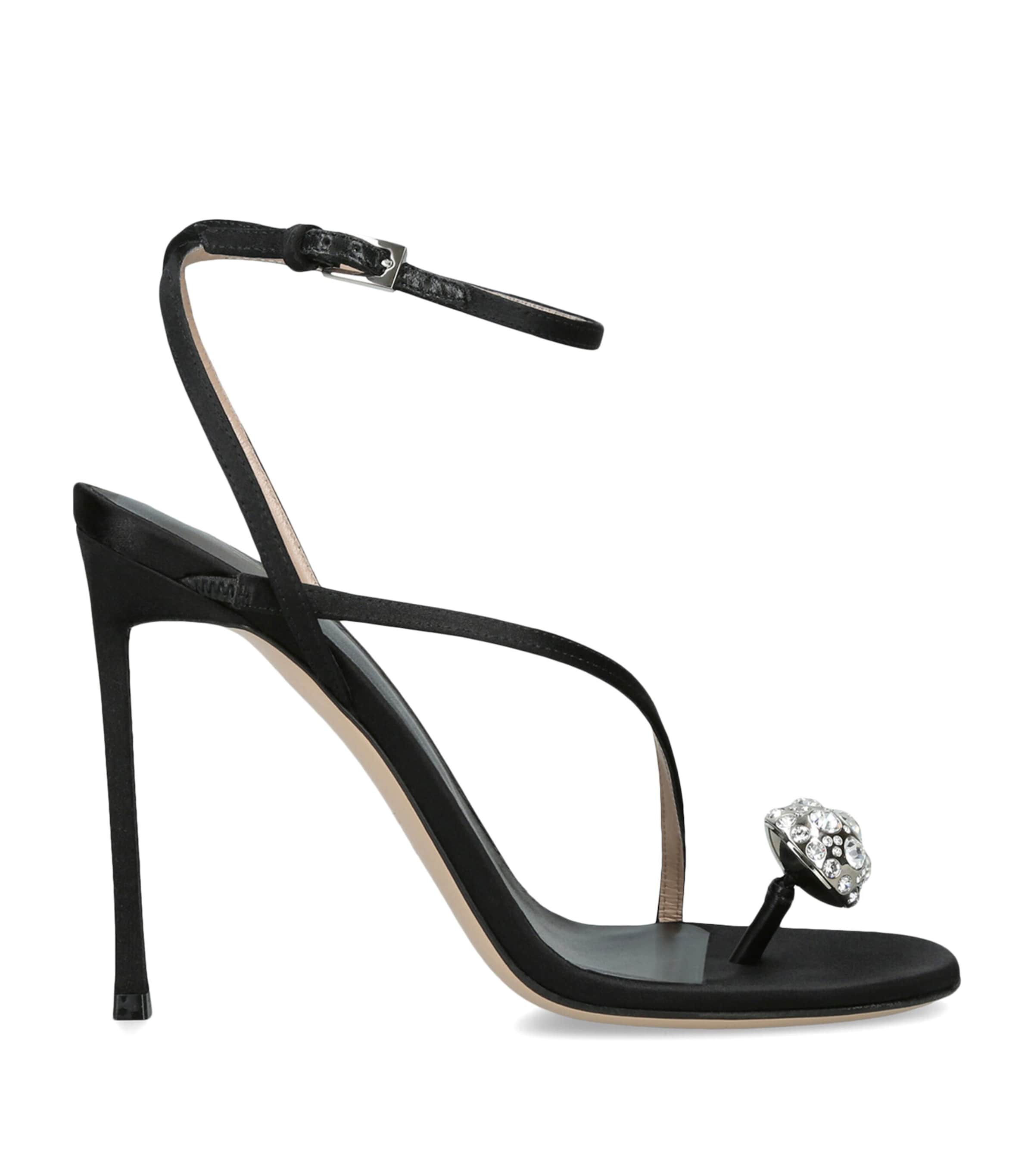 TOM FORD Satin Cassia Heeled Sandals 105 Black