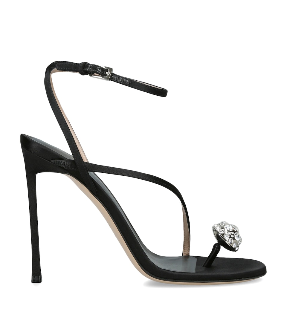TOM FORD Satin Cassia Heeled Sandals 105 Black