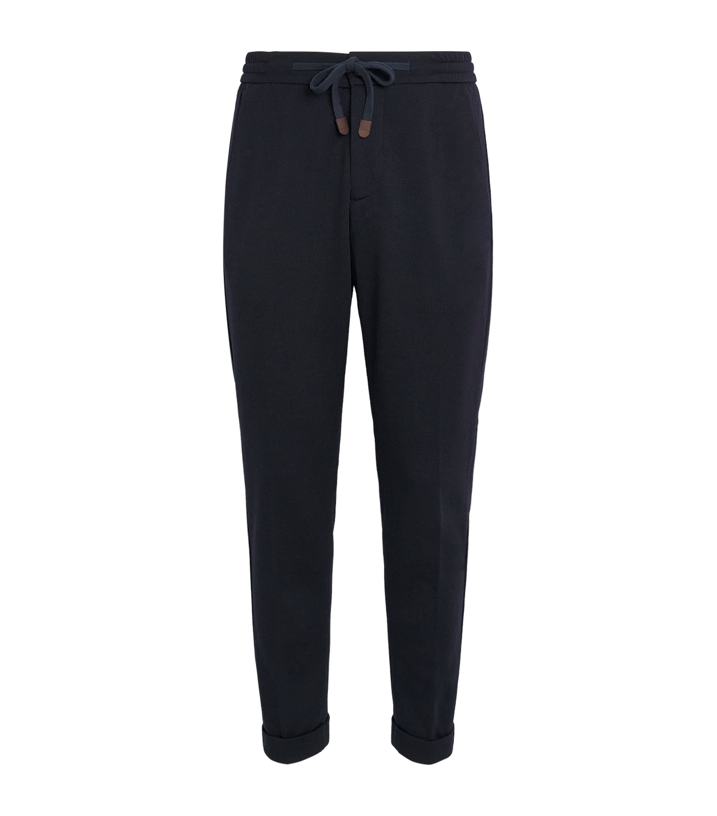 Virgin Wool-Blend Drawstring Trousers