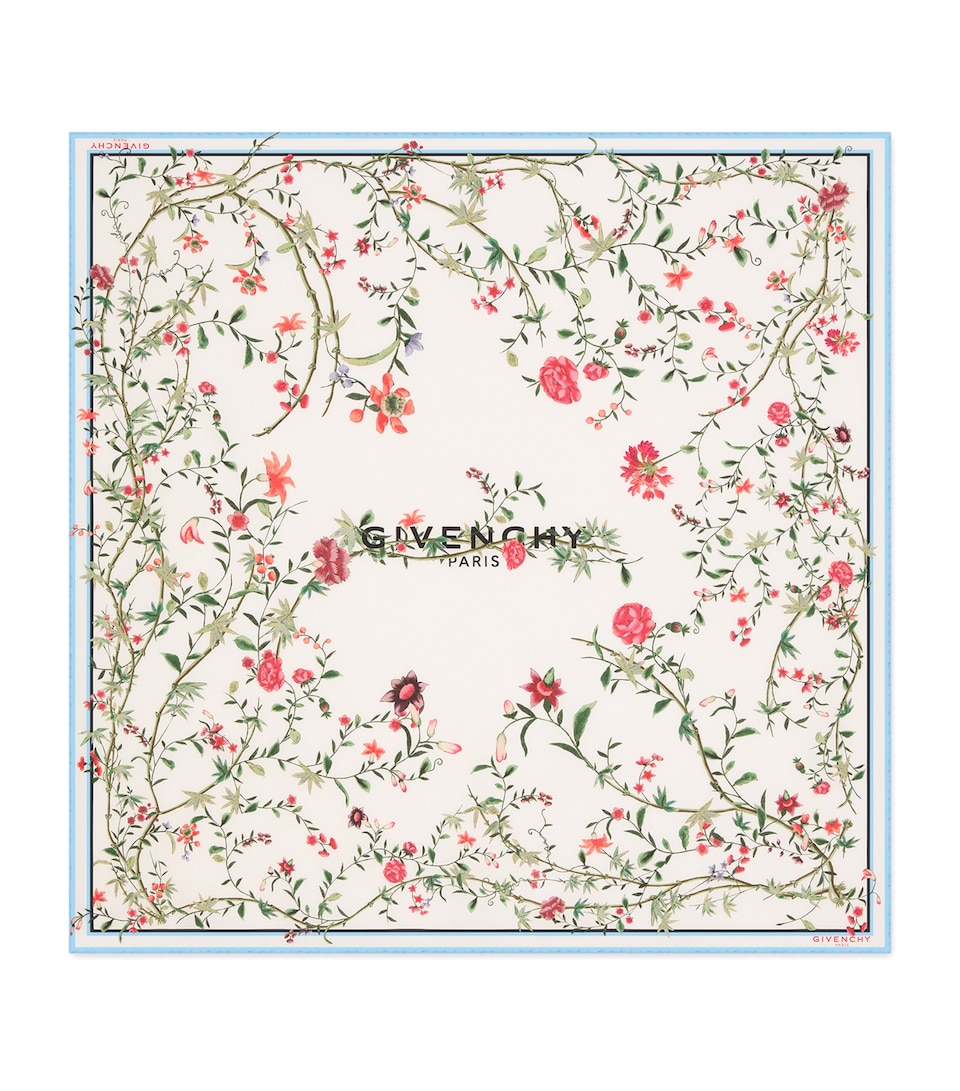 Silk Floral Square Shawl