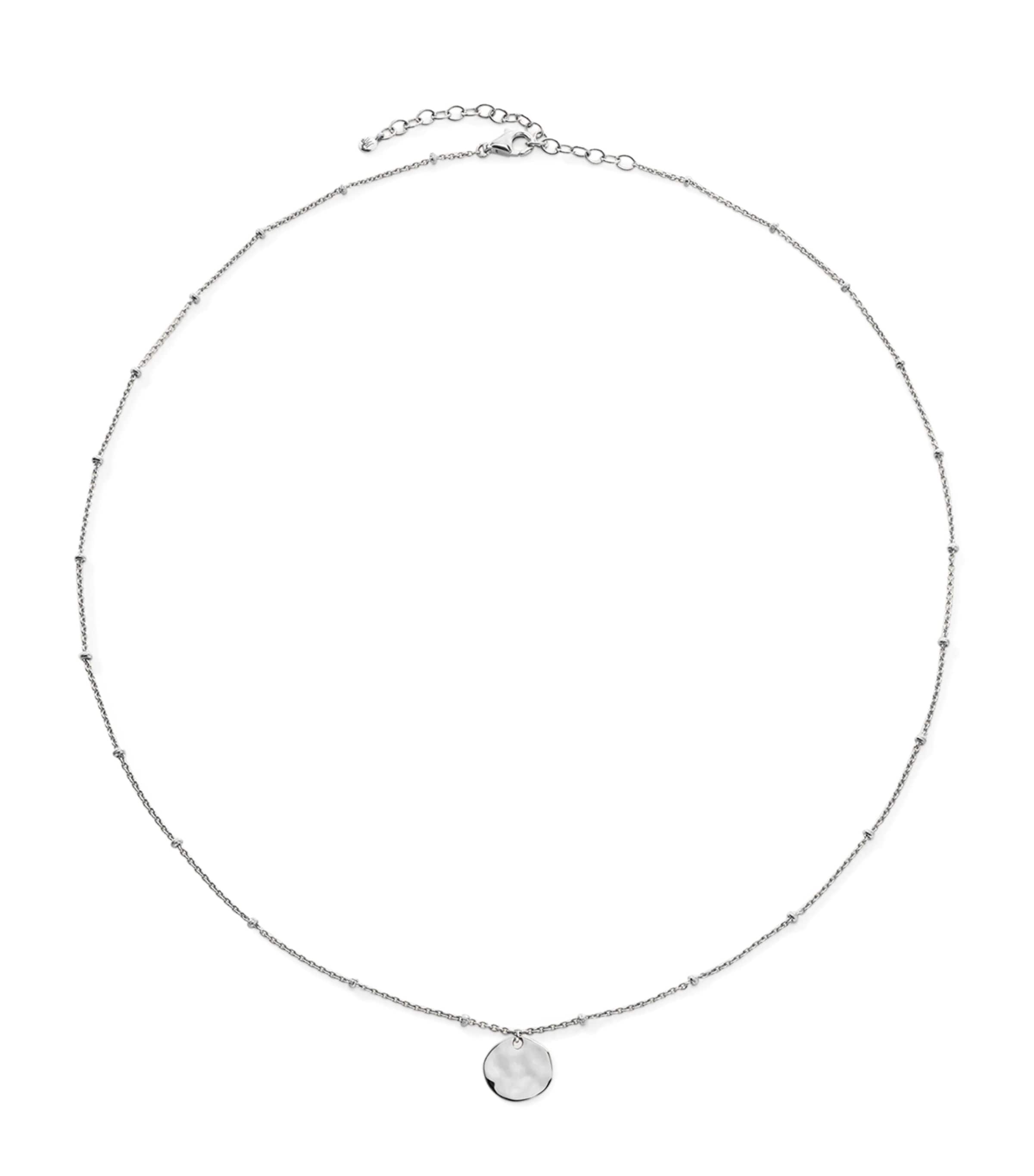 Monica Vinader Sterling Silver Siren Muse Disc Chain Necklace Sterling Silver