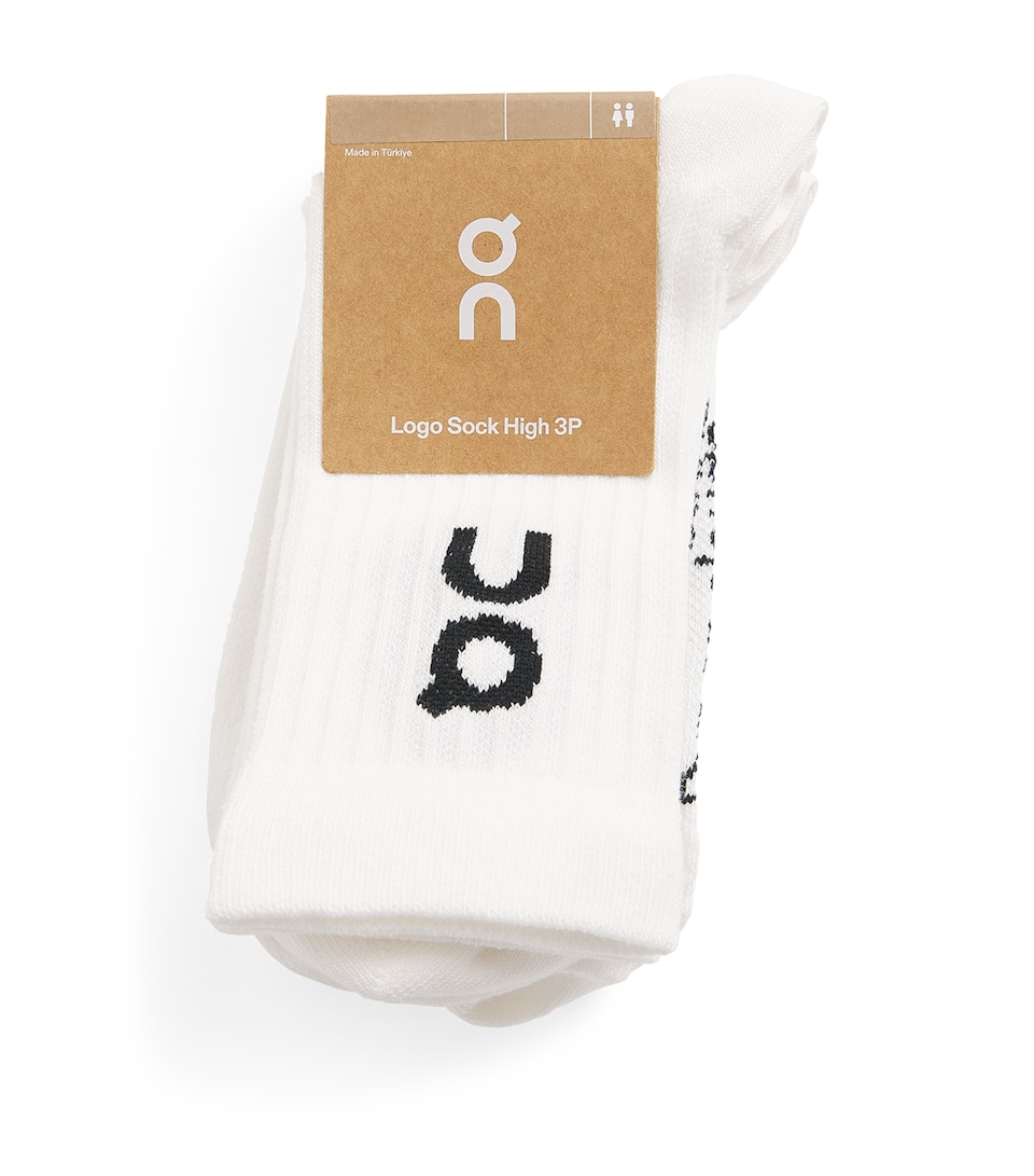 On Womens Logo High Socks (Pack of 3) White