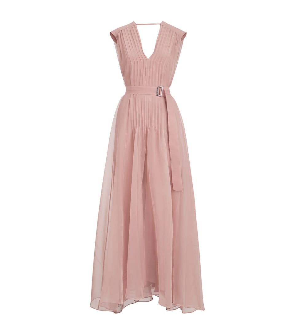 Silk Belted Maxi Dress