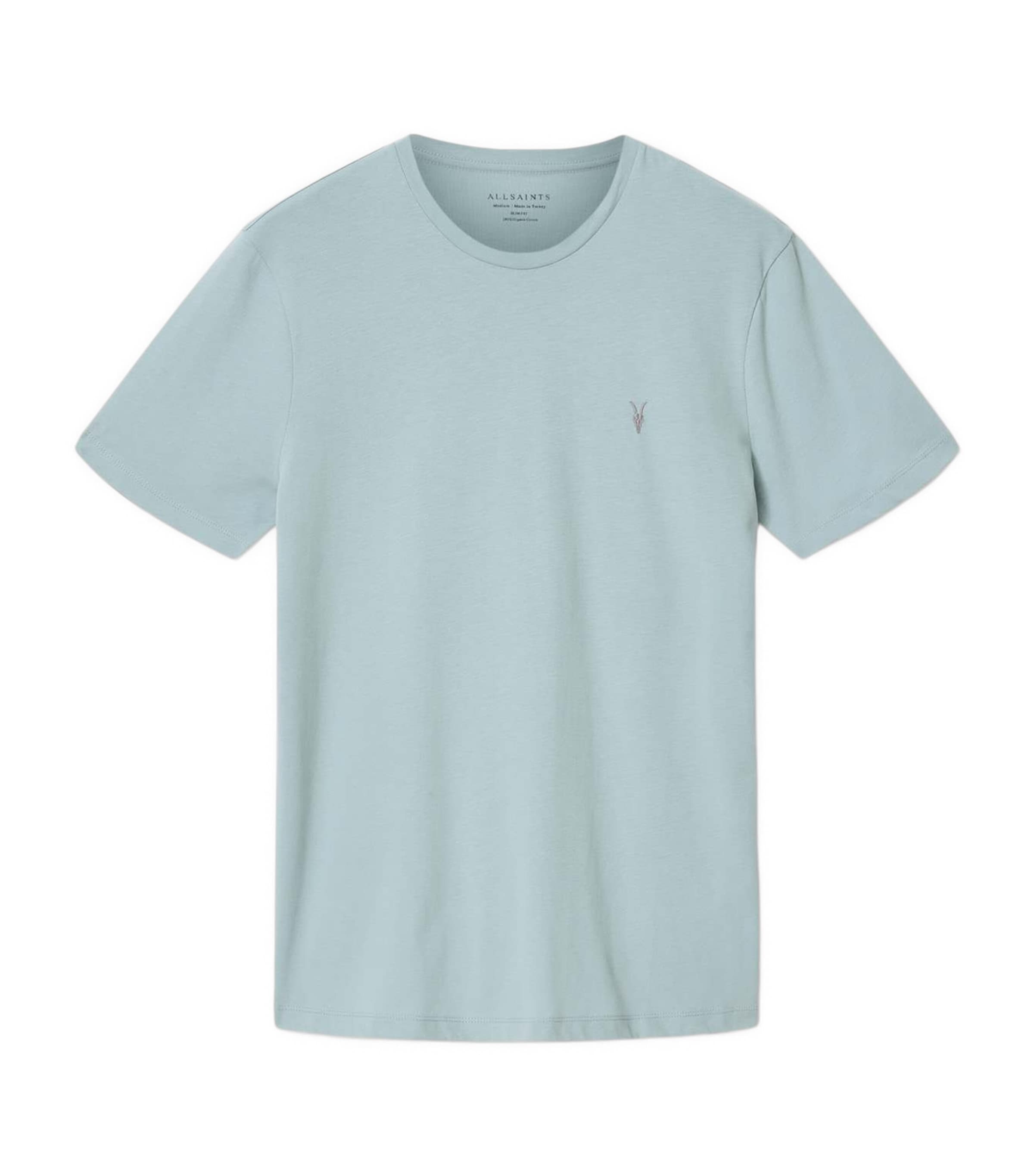 AllSaints Mens Organic Cotton Brace T-Shirt Salton Blue