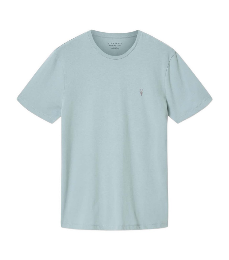 AllSaints Mens Organic Cotton Brace T-Shirt Salton Blue