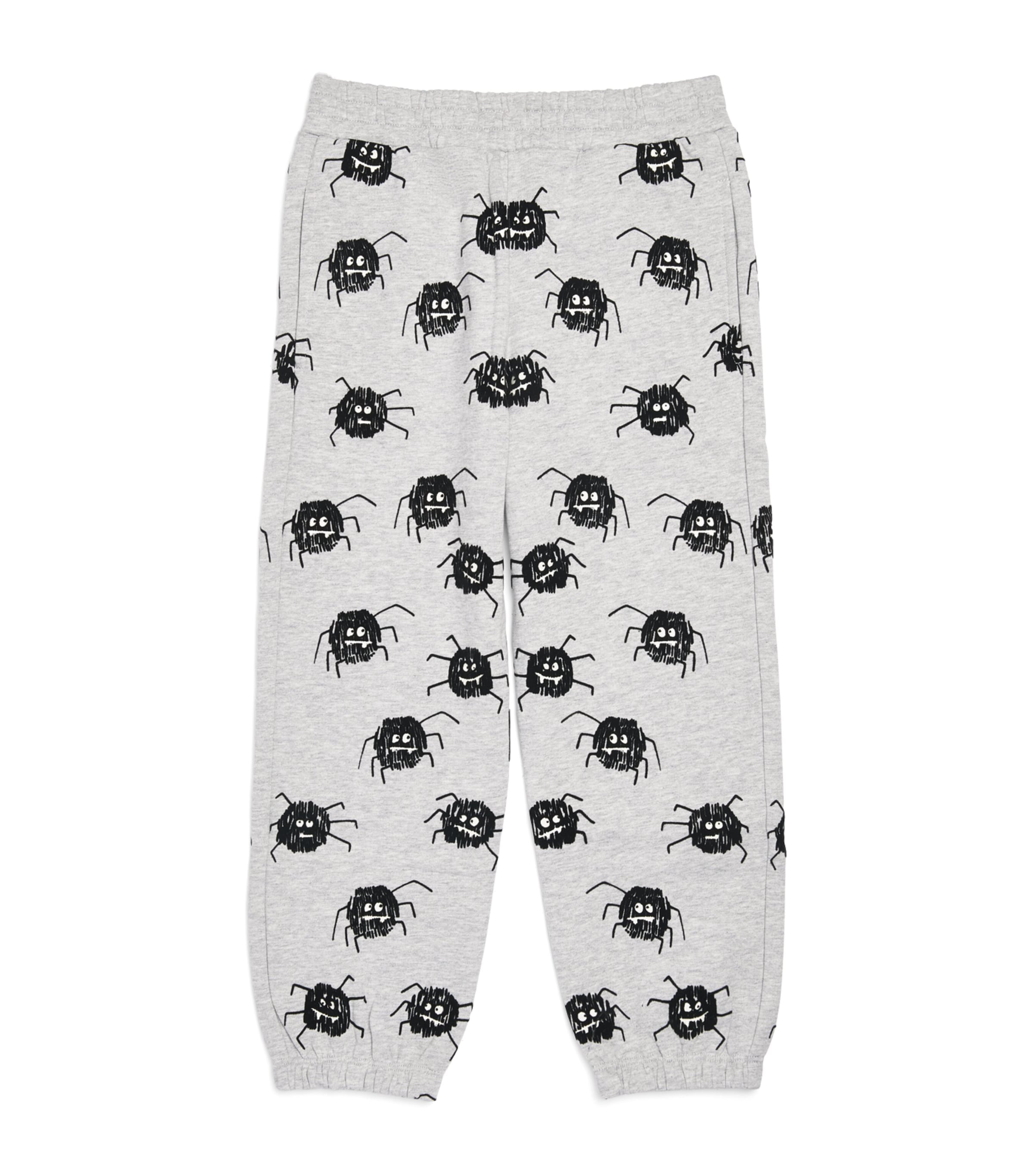 Stella McCartney Kids Cotton Velvet Spider Sweatpants (3-14 Years) Grigio Med.mel./mult