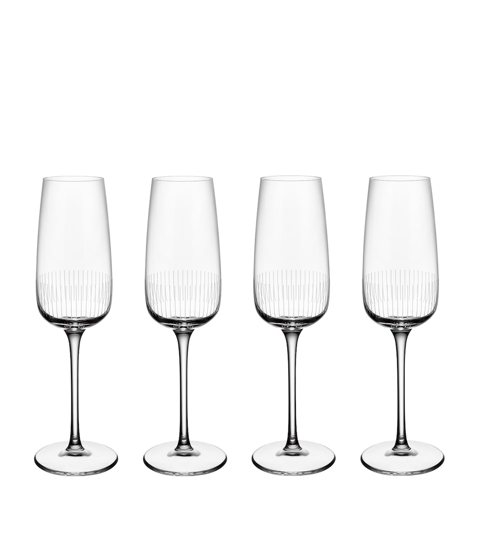 Villeroy & Boch Crystal Afina Champagne Glasses (Set of 4) Clear