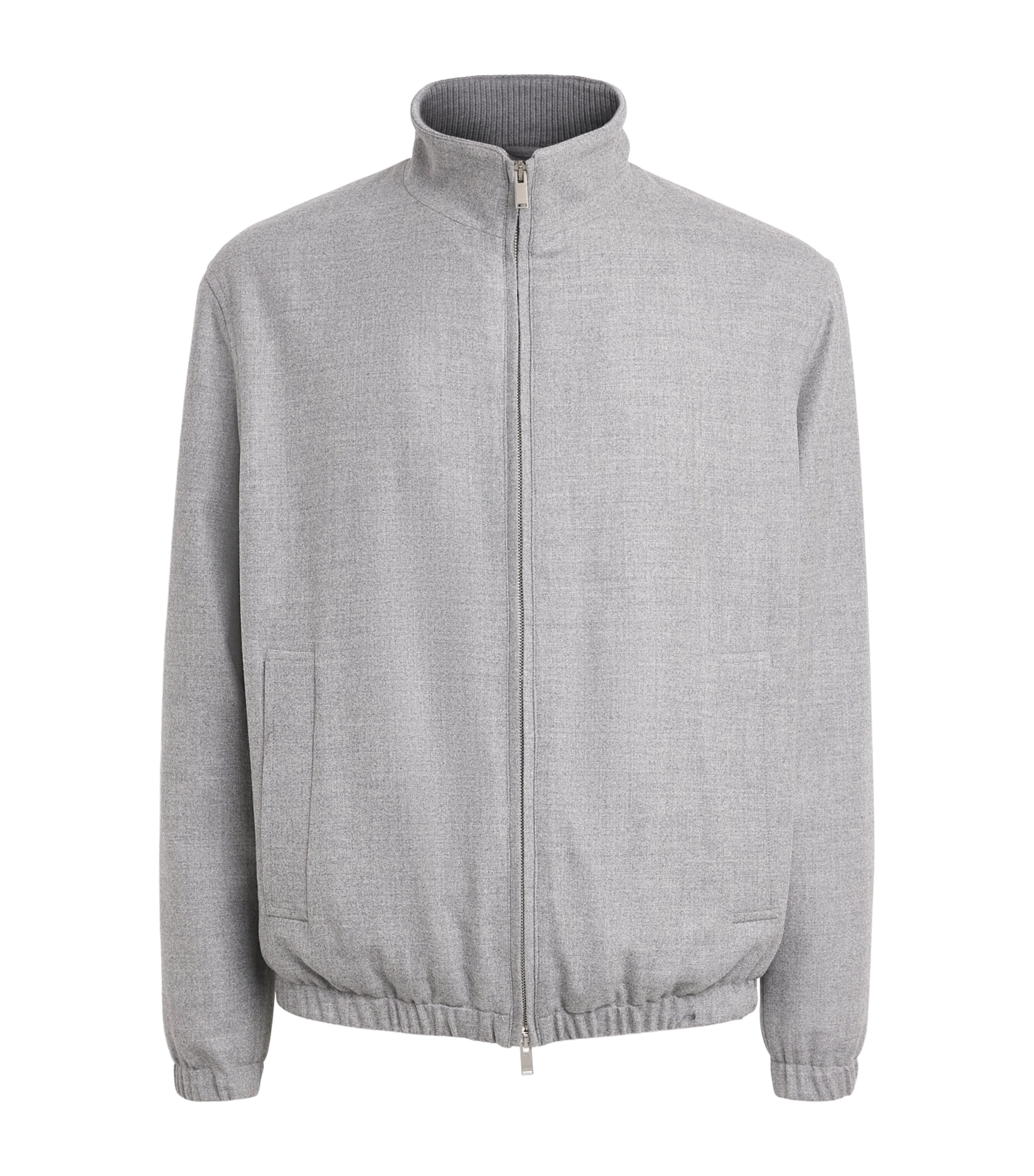Lardini Mens Stretch-Virgin Wool Jacket Grey