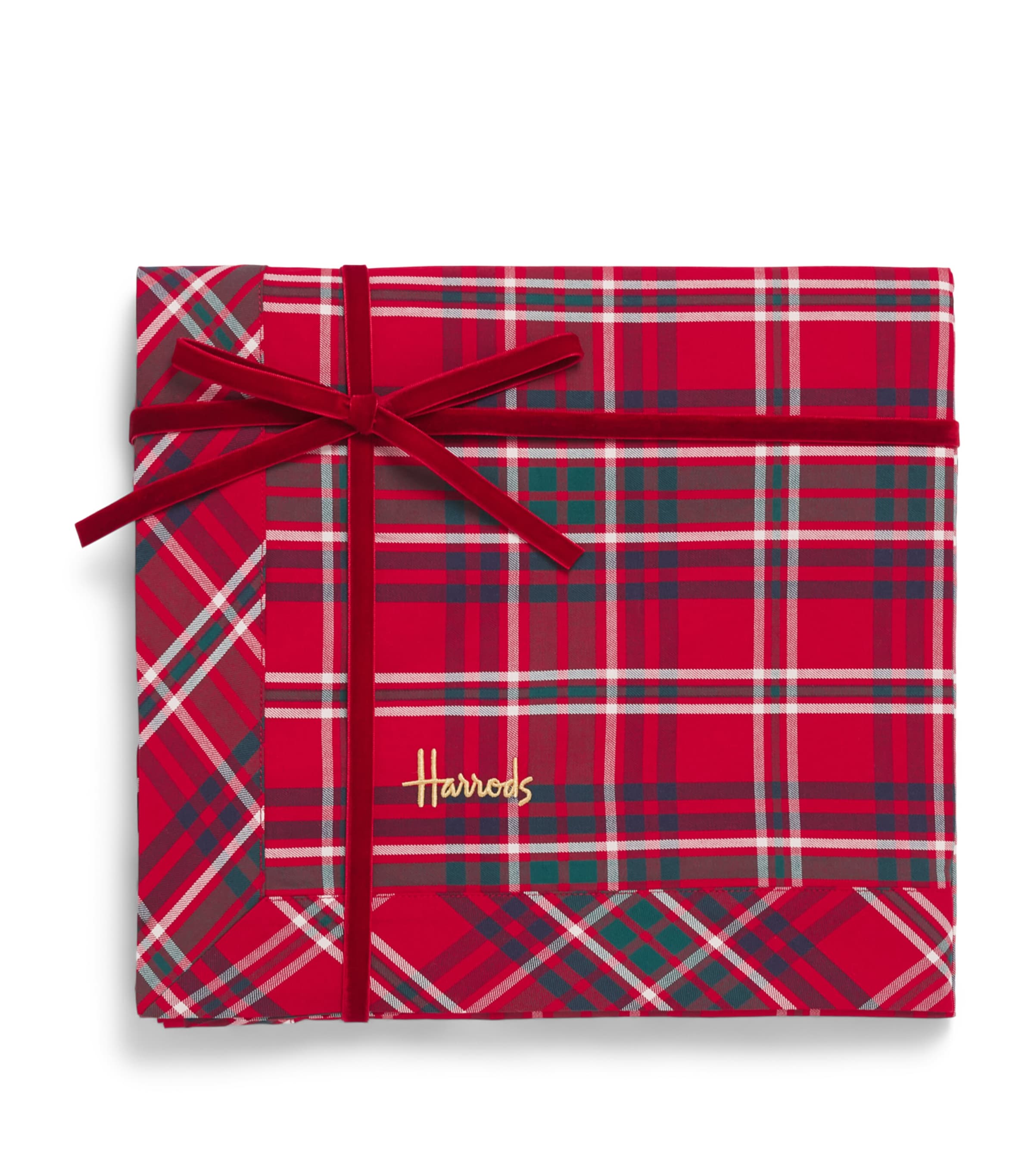 Harrods Woven Tartan Tablecloth (250cm x 150cm) Red