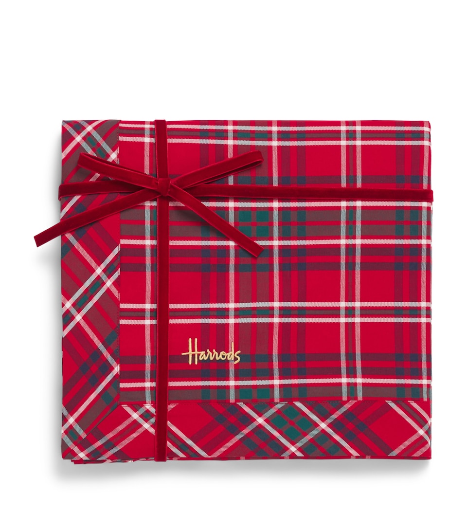 Harrods Woven Tartan Tablecloth (250cm x 150cm) Red