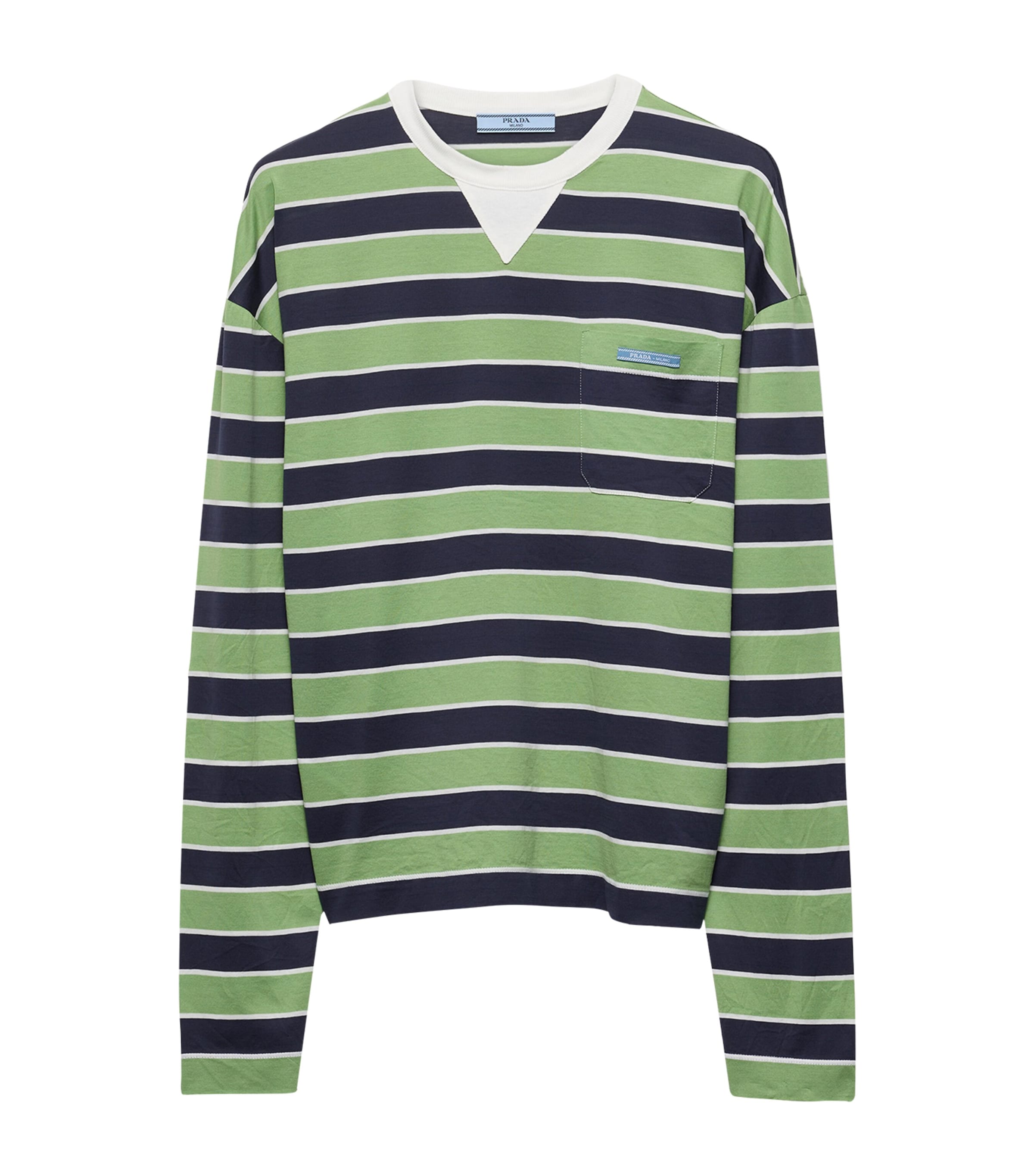 Prada Womens Cotton Striped Rugby Shirt
