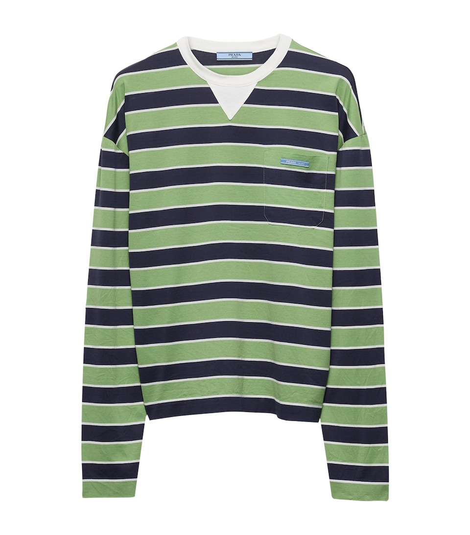 Prada Womens Cotton Striped Rugby Shirt