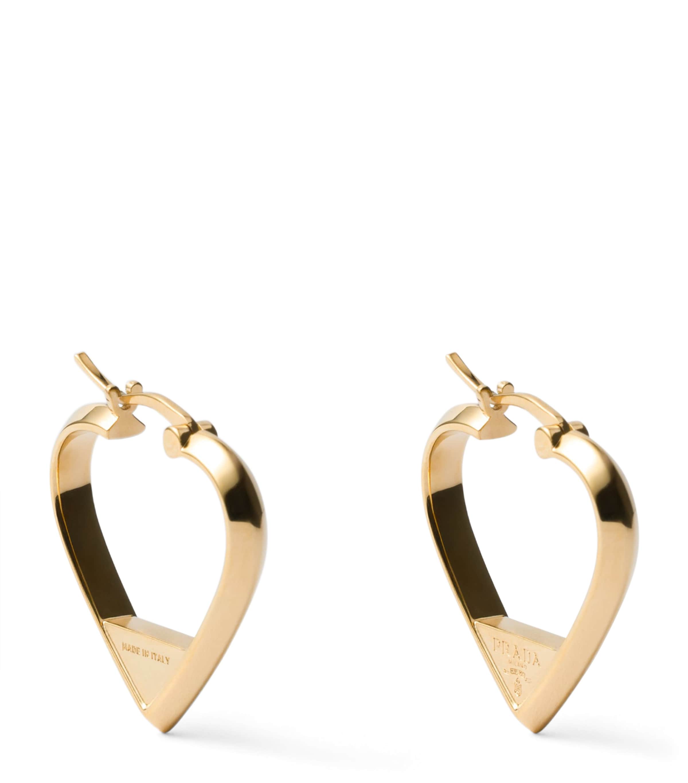 Prada Heart Motif Earrings Gold/silver