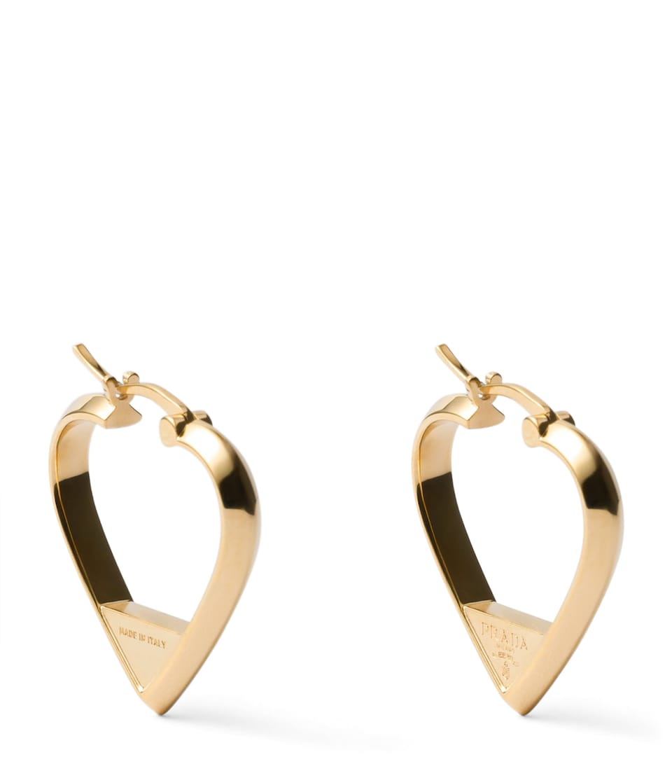 Prada Heart Motif Earrings Gold/silver