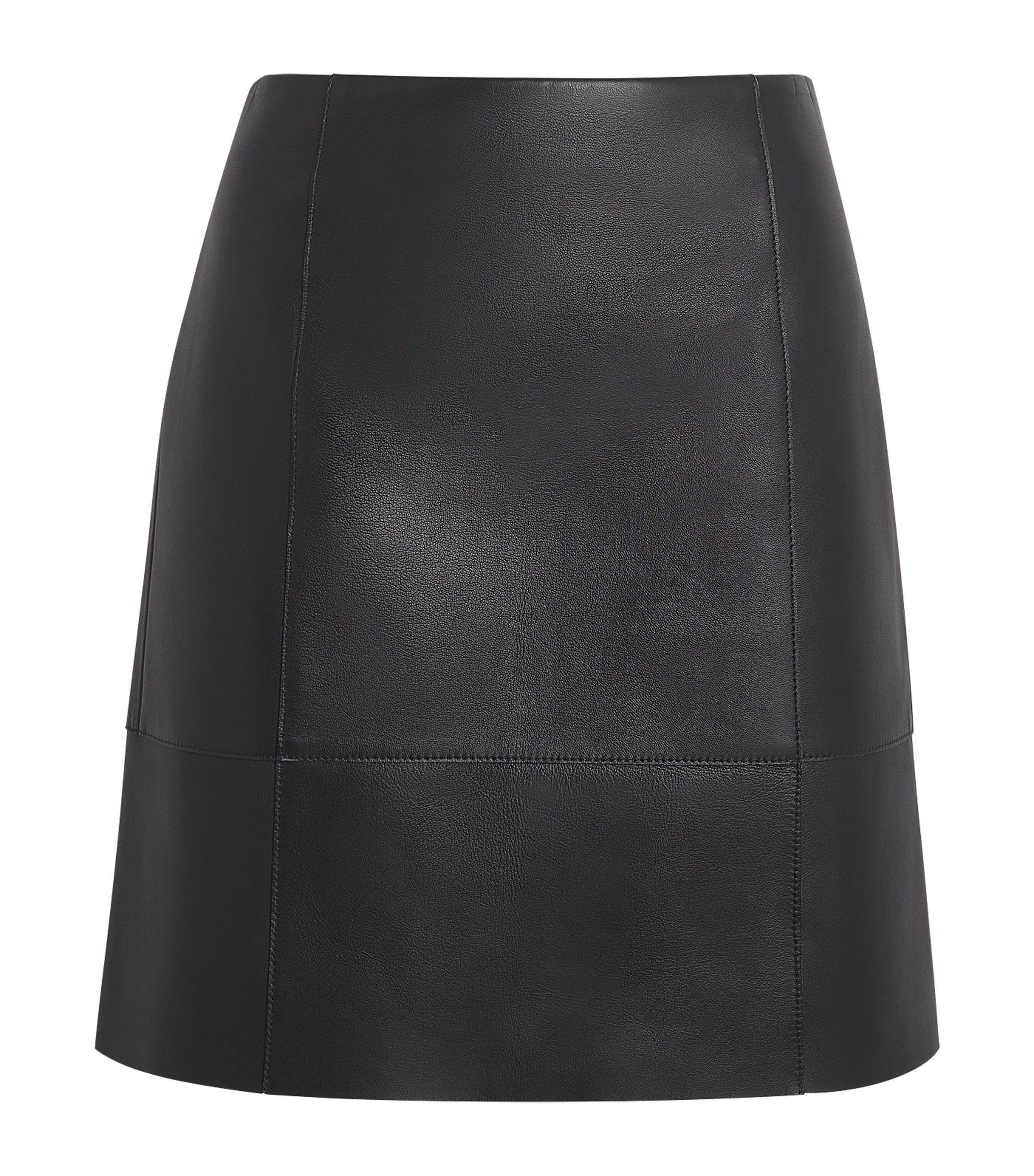 Vince Womens Leather Panelled Mini Skirt Midnight
