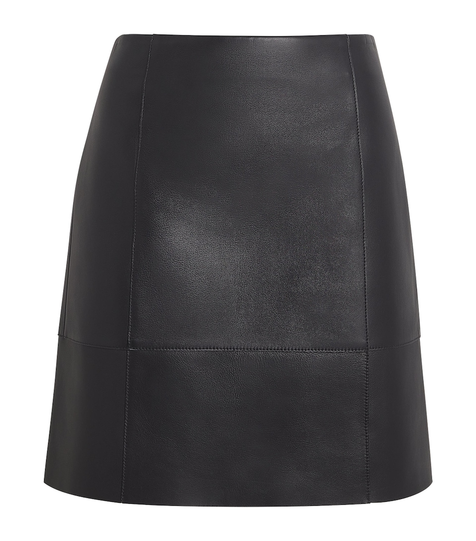Vince Womens Leather Panelled Mini Skirt Midnight