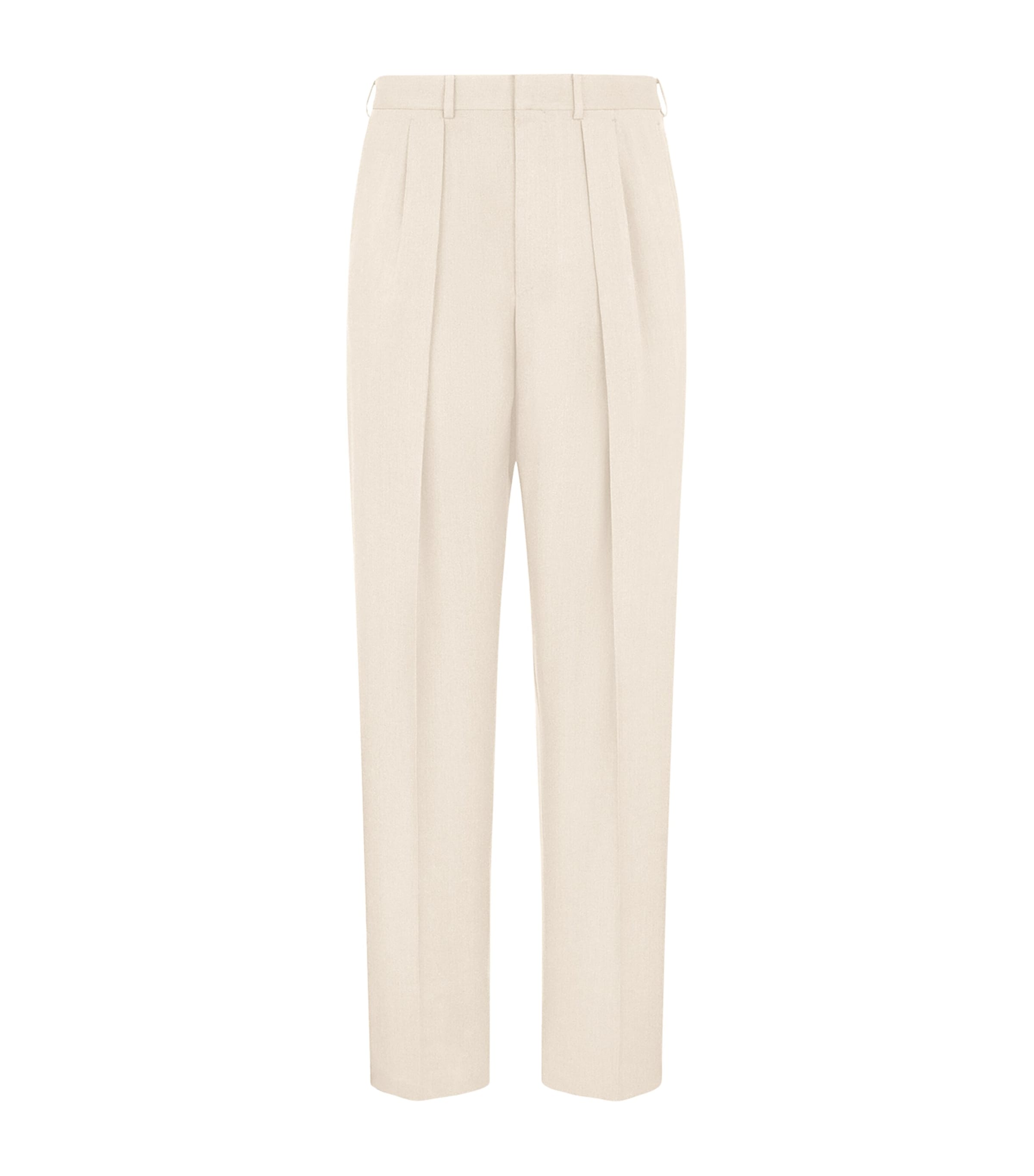 Wool-Cashmere-Silk Tailored Trousers