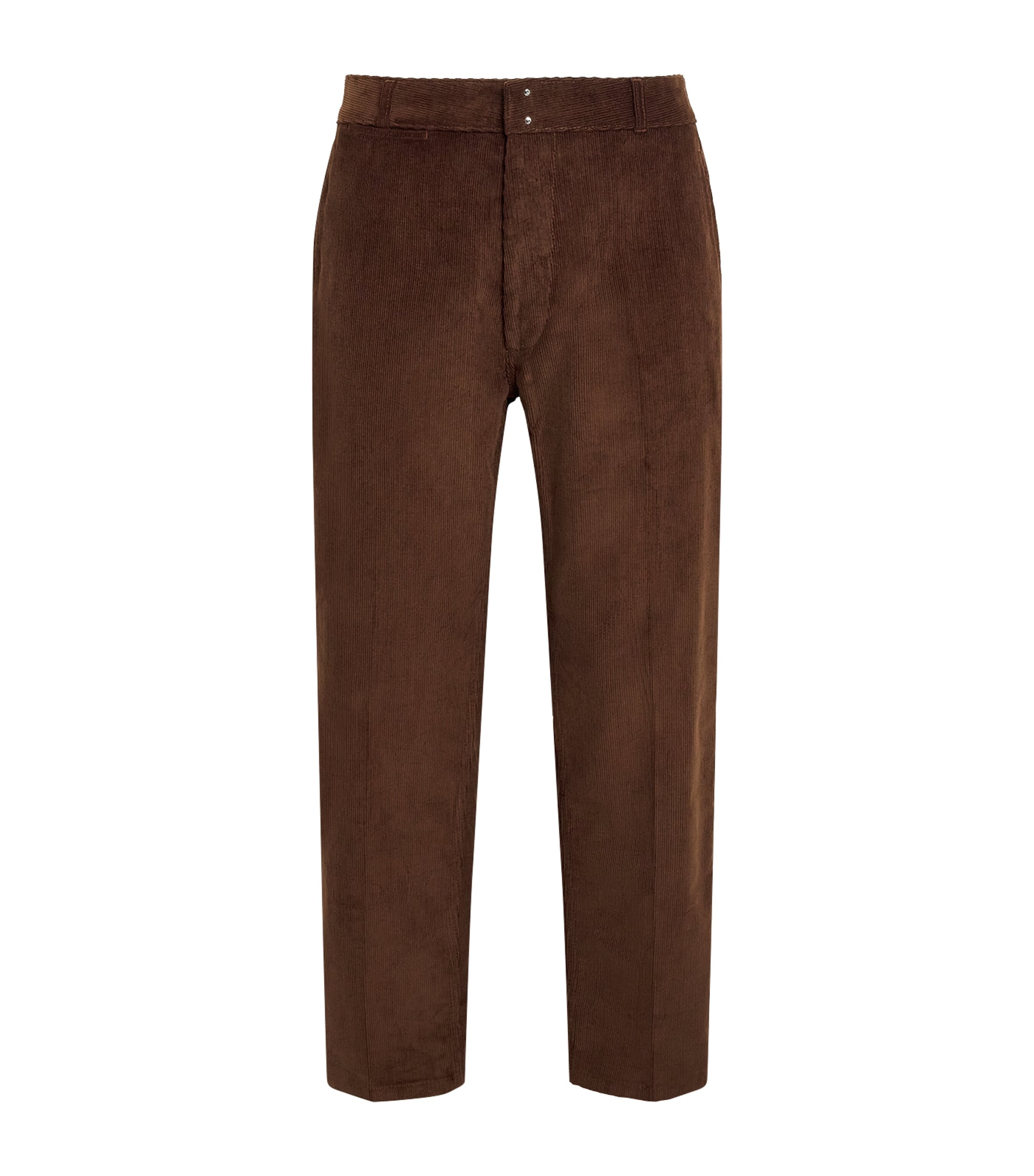 AMI Paris Mens Cotton Corduroy Straight Trousers Marron Chocolat
