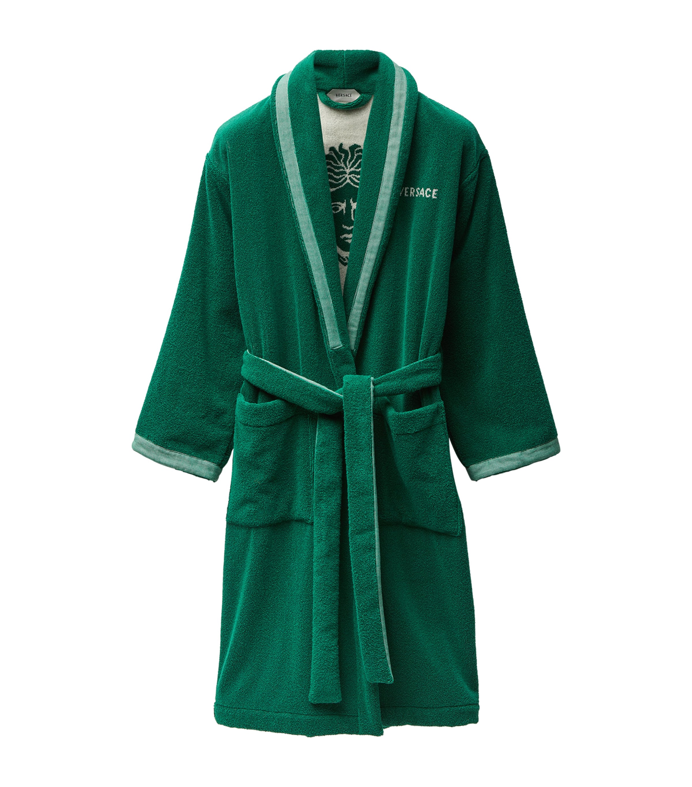 Versace Cotton Medusa Robe (XL) Green/white