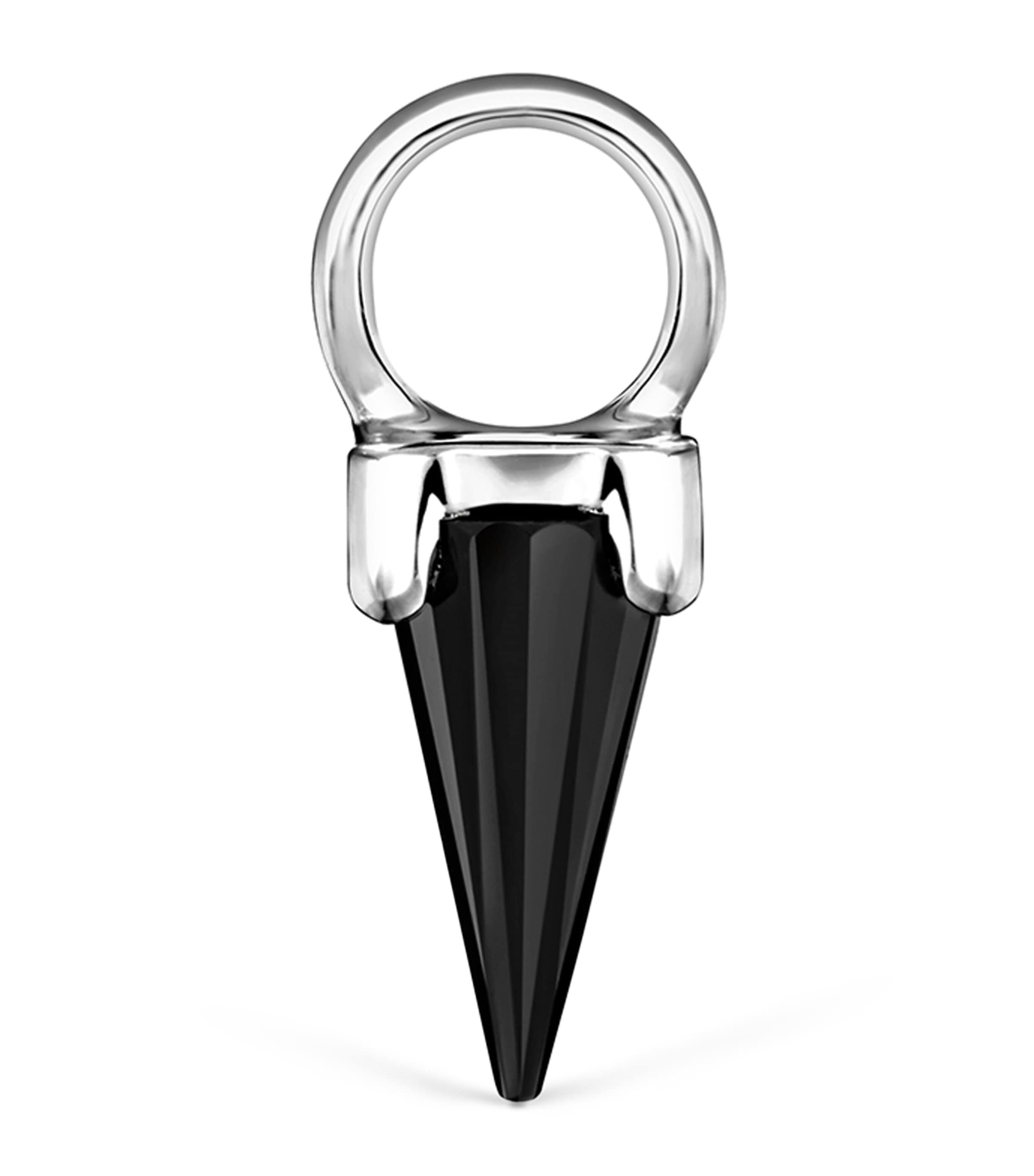 White Gold Black Moissanite Spike Charm (4mm)