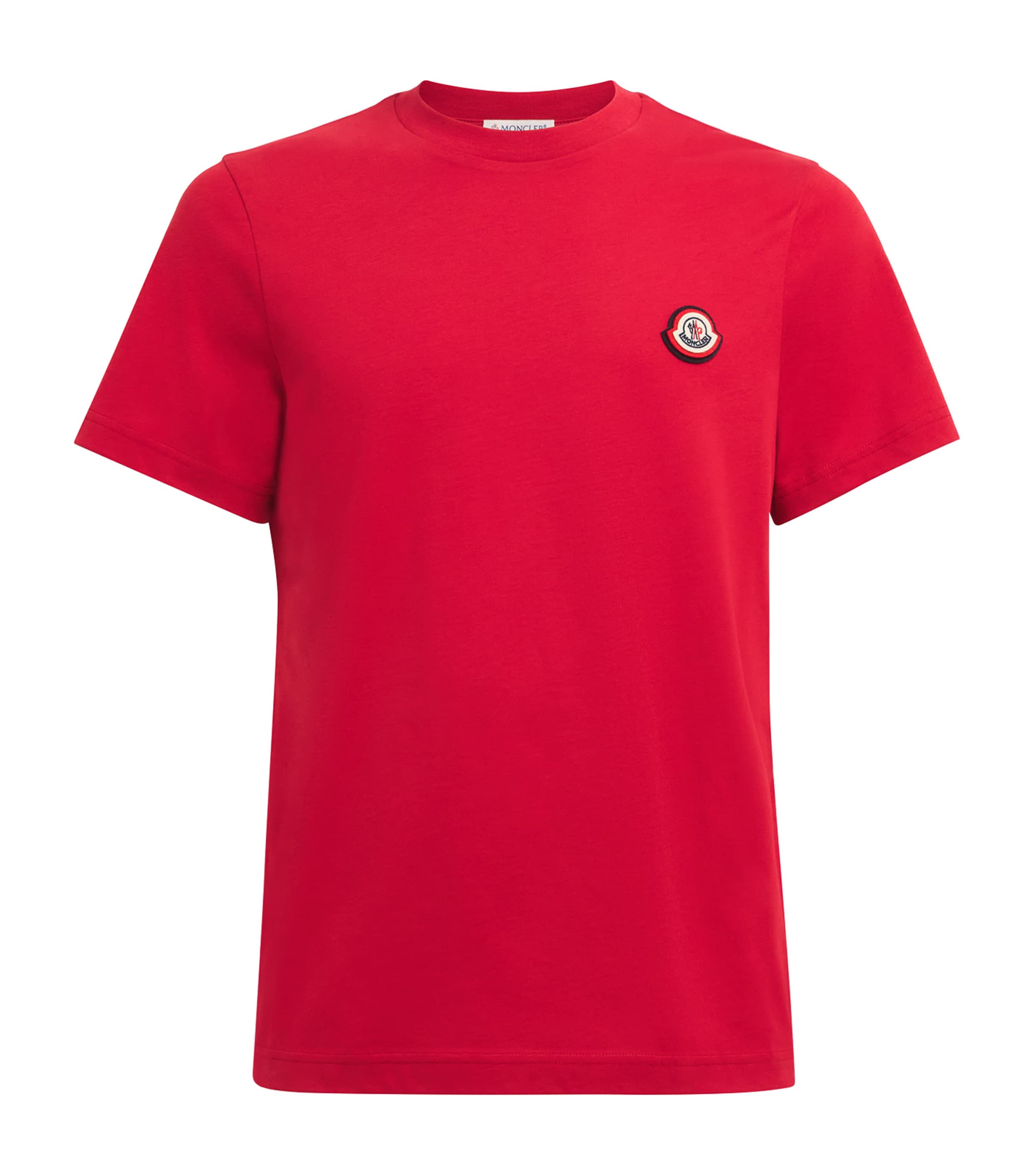 Moncler Mens Cotton Logo-Patch T-Shirt