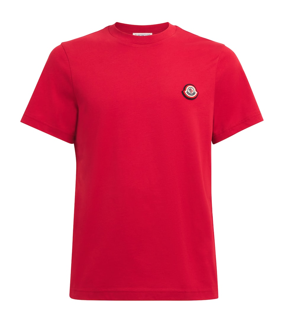 Moncler Mens Cotton Logo-Patch T-Shirt