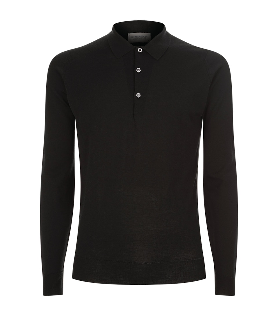 Merino Wool Long-Sleeve Polo Shirt