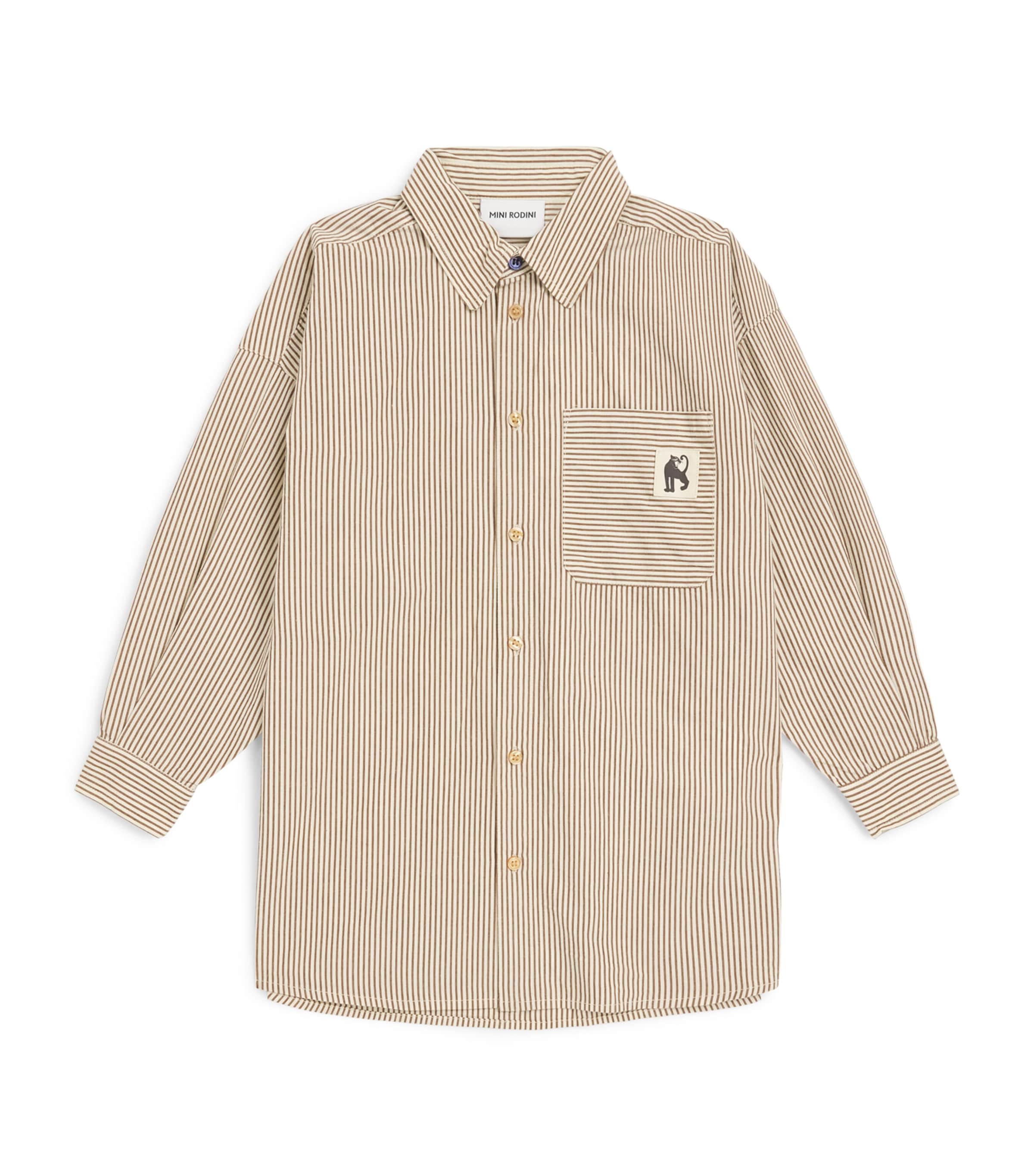 Mini Rodini Cotton Poplin Stripe Shirt (3-11 Years)