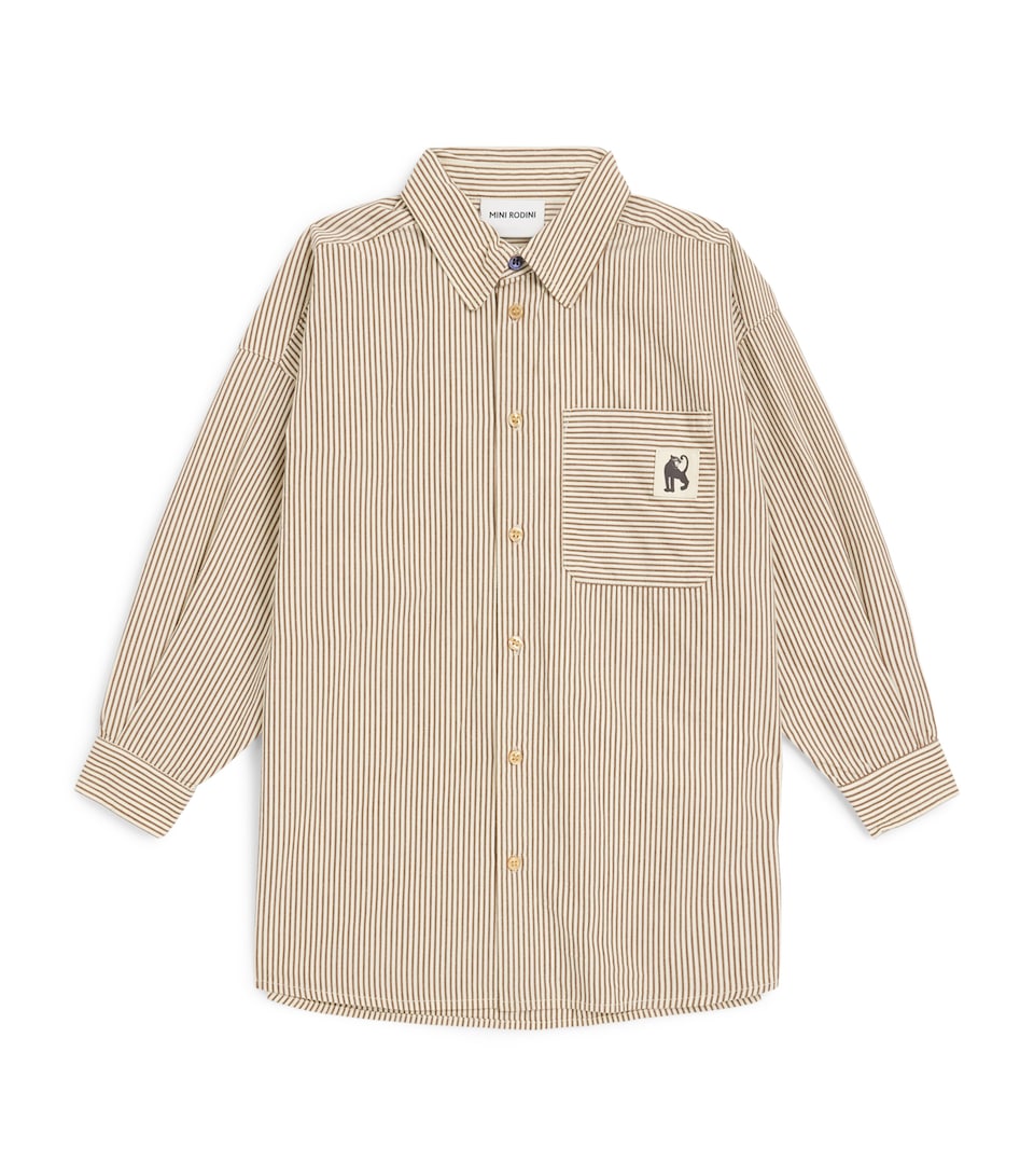 Mini Rodini Cotton Poplin Stripe Shirt (3-11 Years)
