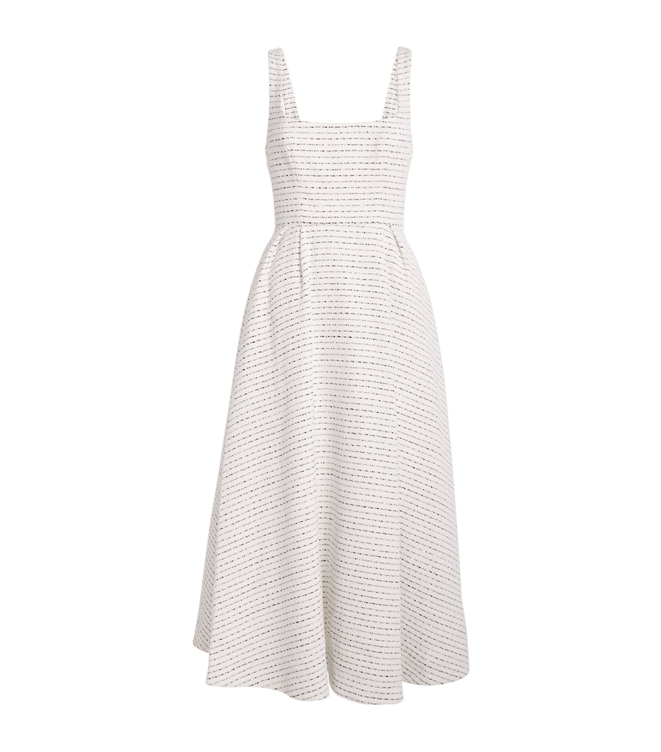 Tweed Embellished Midi Dress