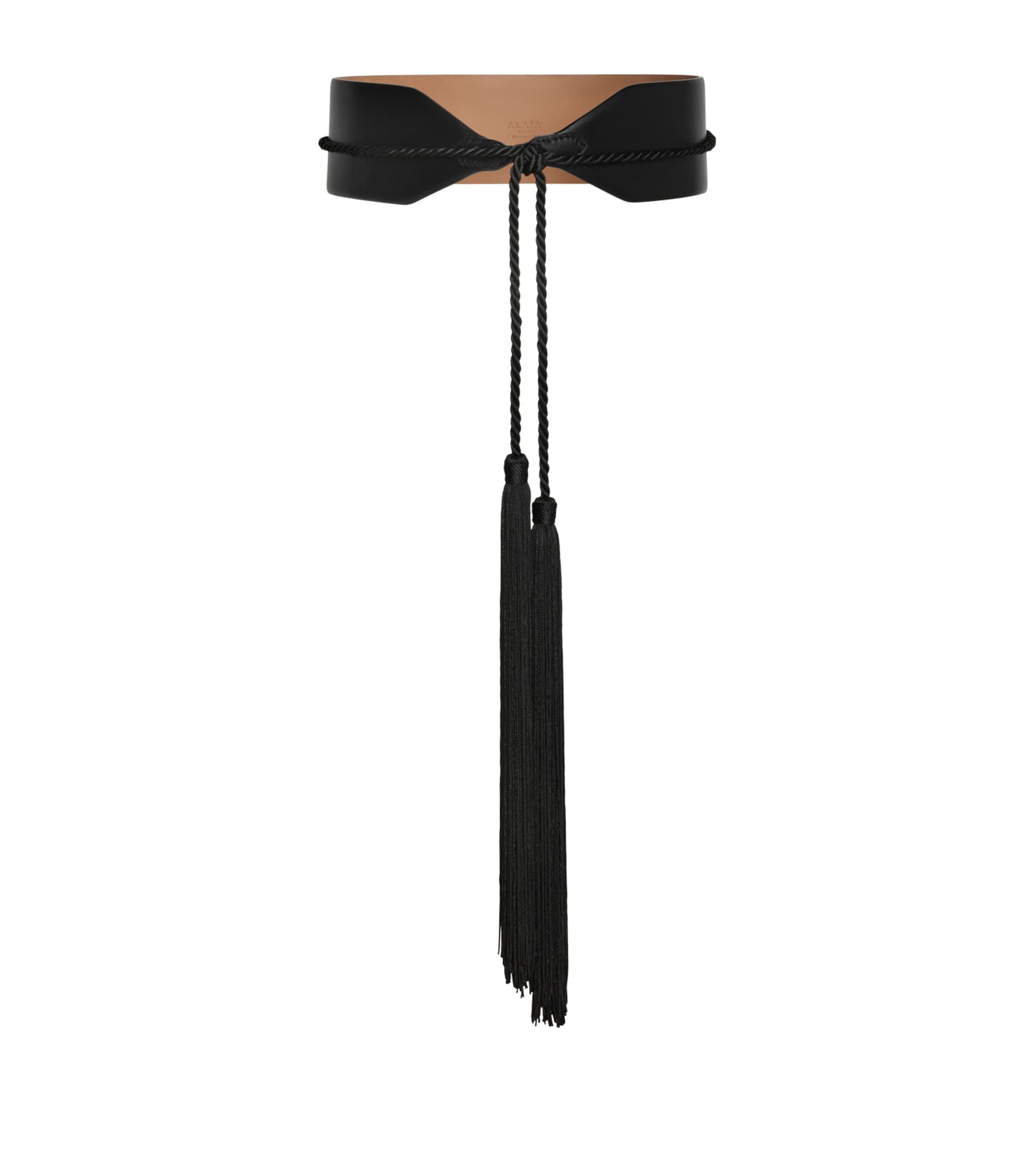 Alaïa Large Leather Cord Tassel Belt Noir