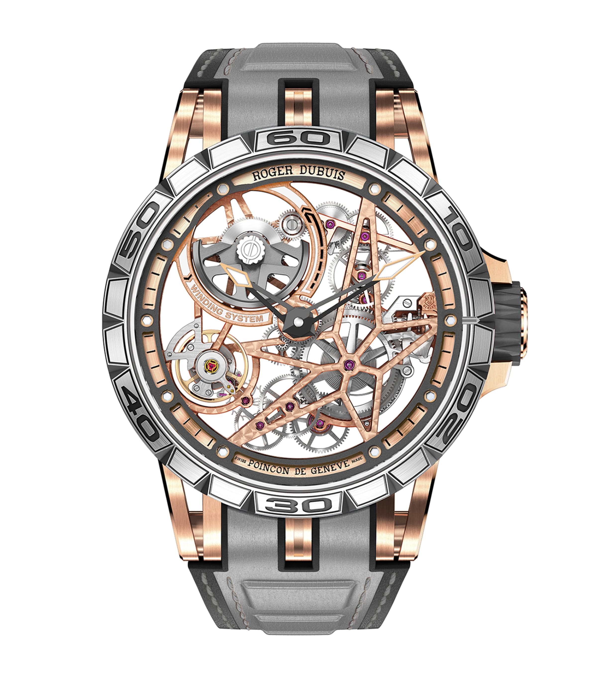 Roger Dubuis Rose Gold Excalibur Spider Monobalancier Watch 45mm Gold
