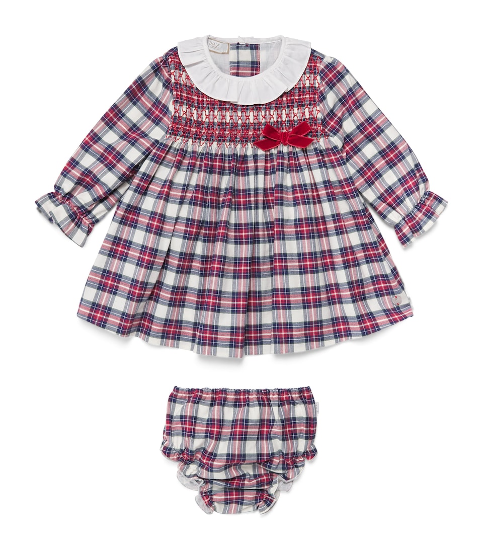Paz Rodriguez Cotton Check Dress and Bloomers Set (3 Months – 4 Years) Red