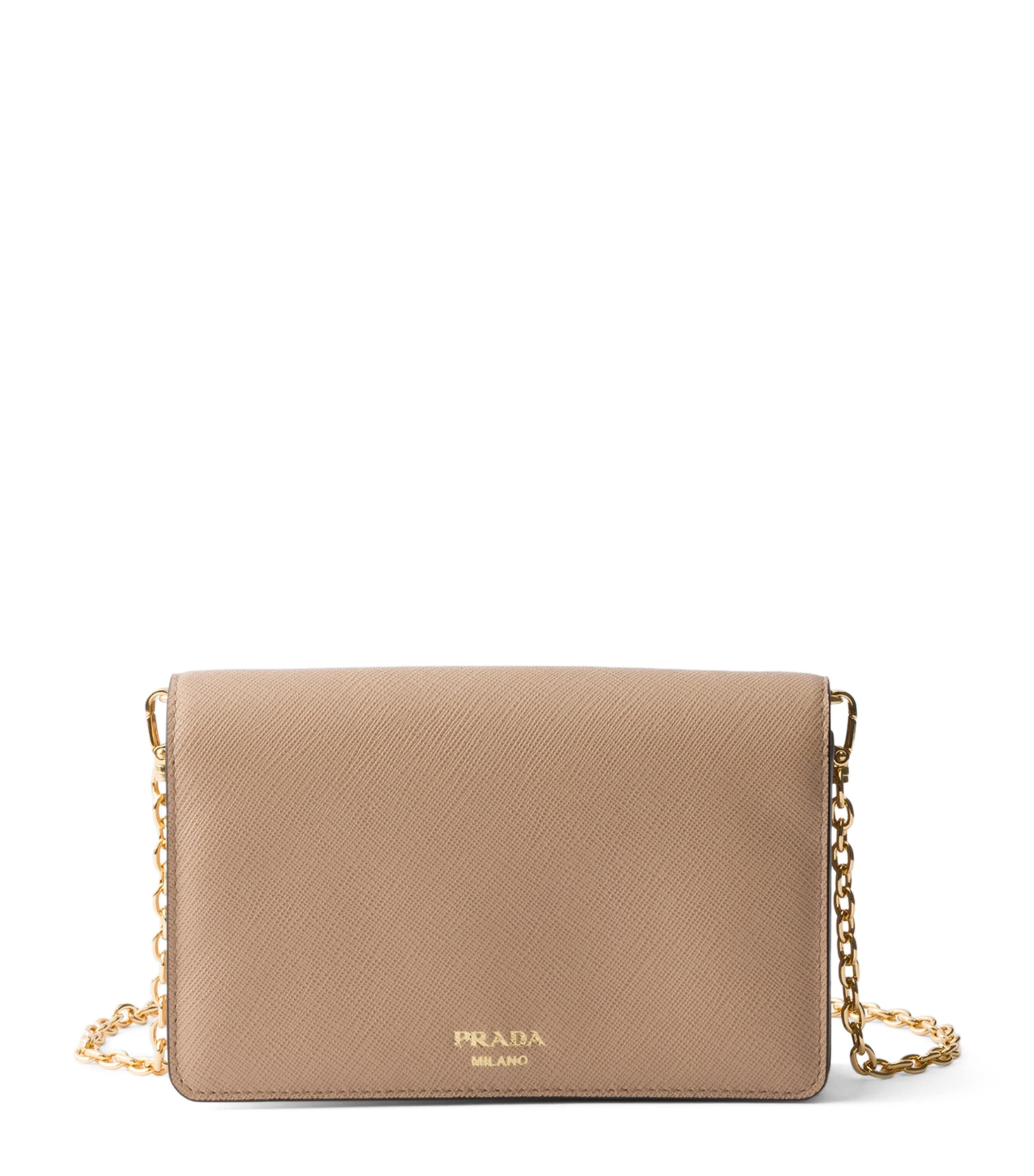 Prada Mini Saffiano Leather Cross-Body Bag Powder