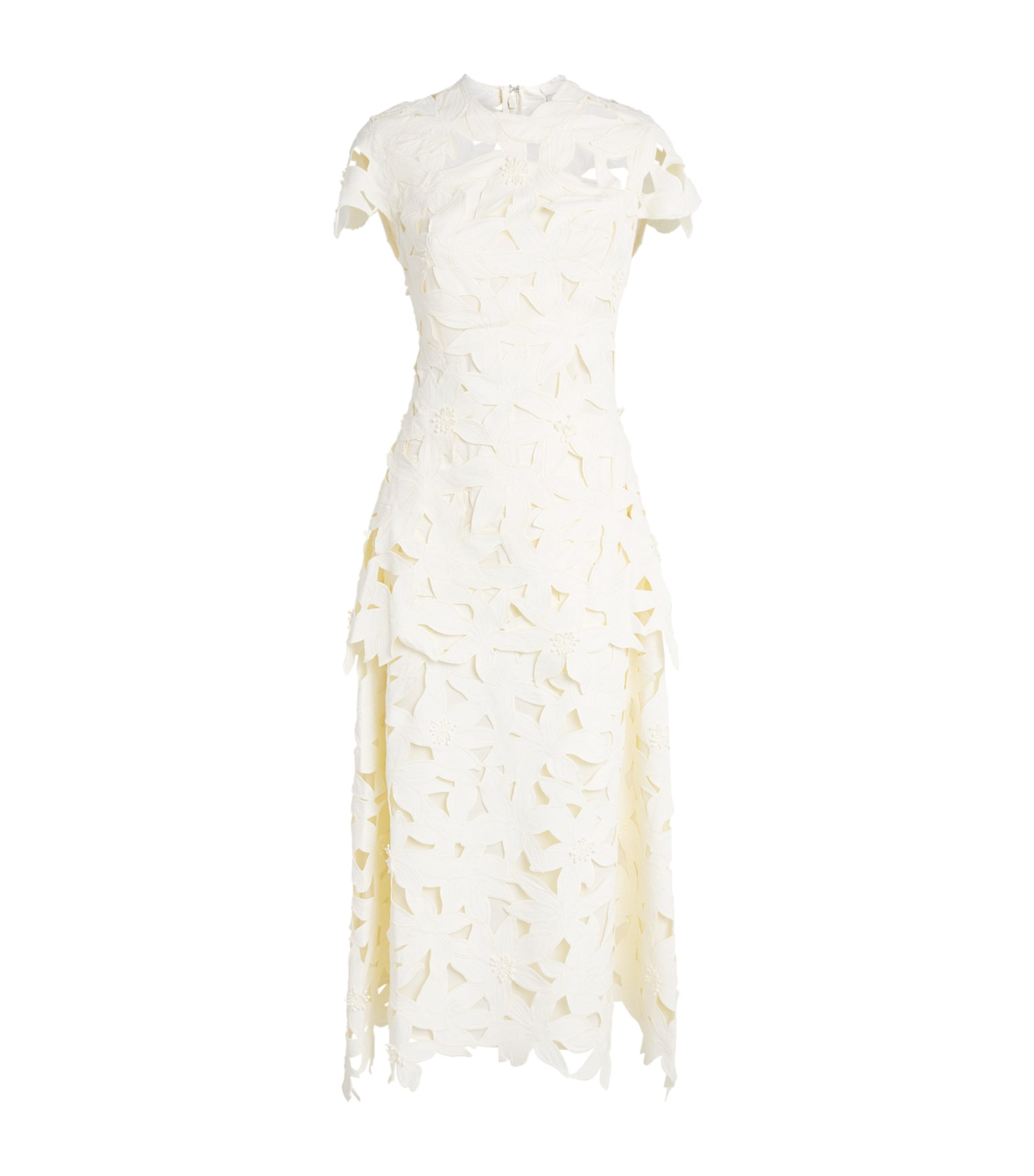 Simkhai Womens Broderie Anglaise Neve Midi Dress Ivory