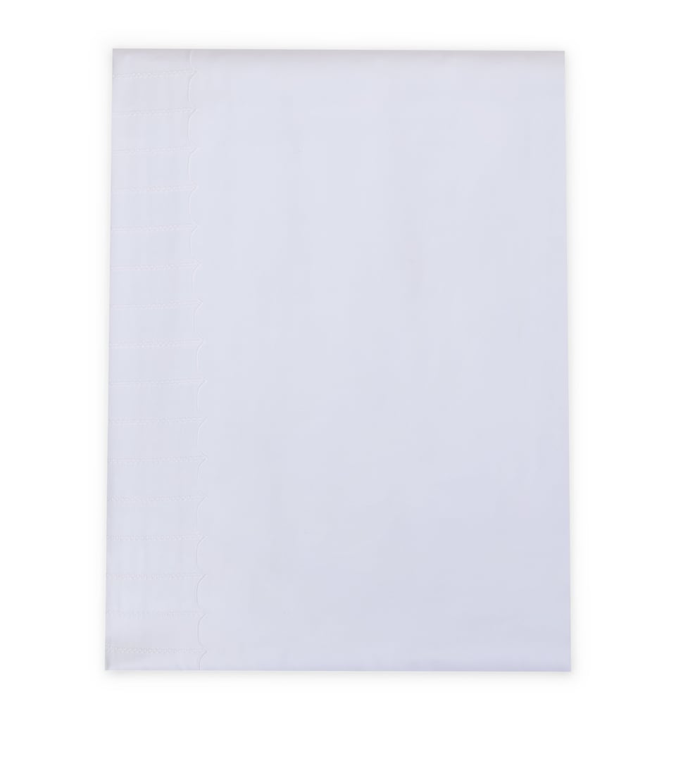 Loretta Caponi Cotton Classic Super King Bottom Sheet (270cm x 300cm) White Satin Cotton